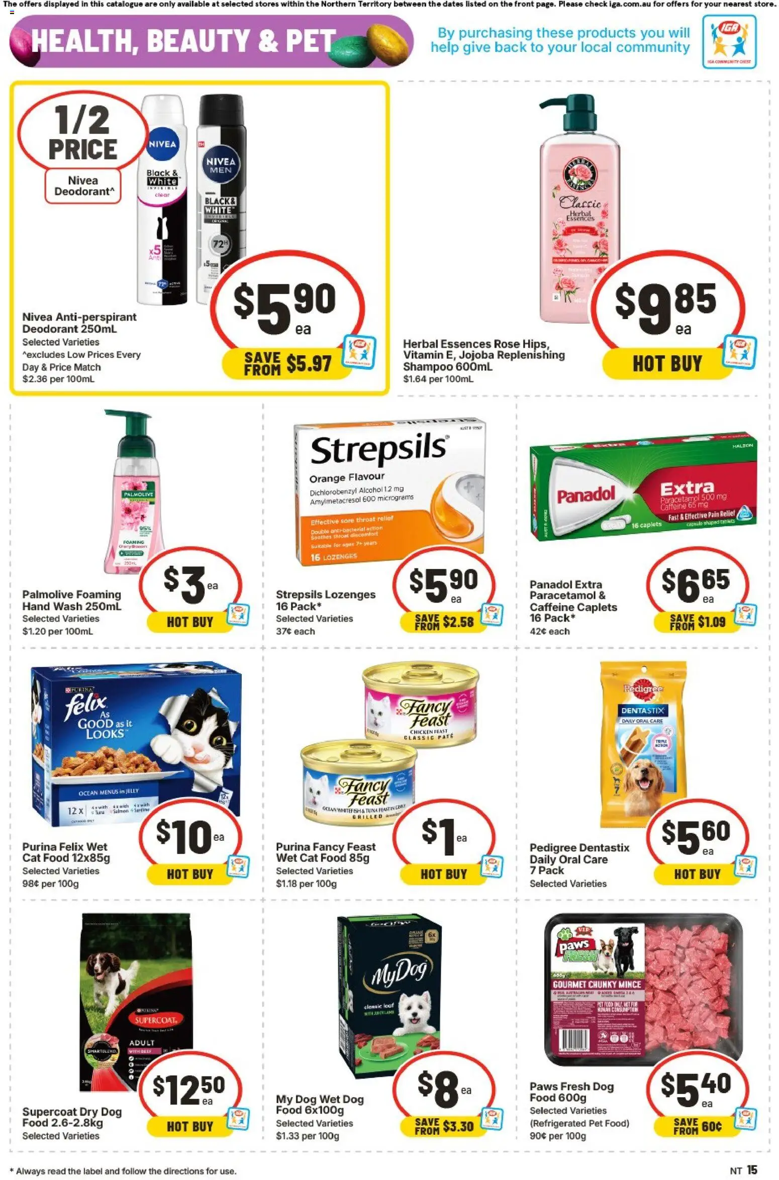 IGA catalogue - valid from 01.04.2026 | Page: 15 | Products: Deodorant, Antiperspirant, Tuna, Hand wash
