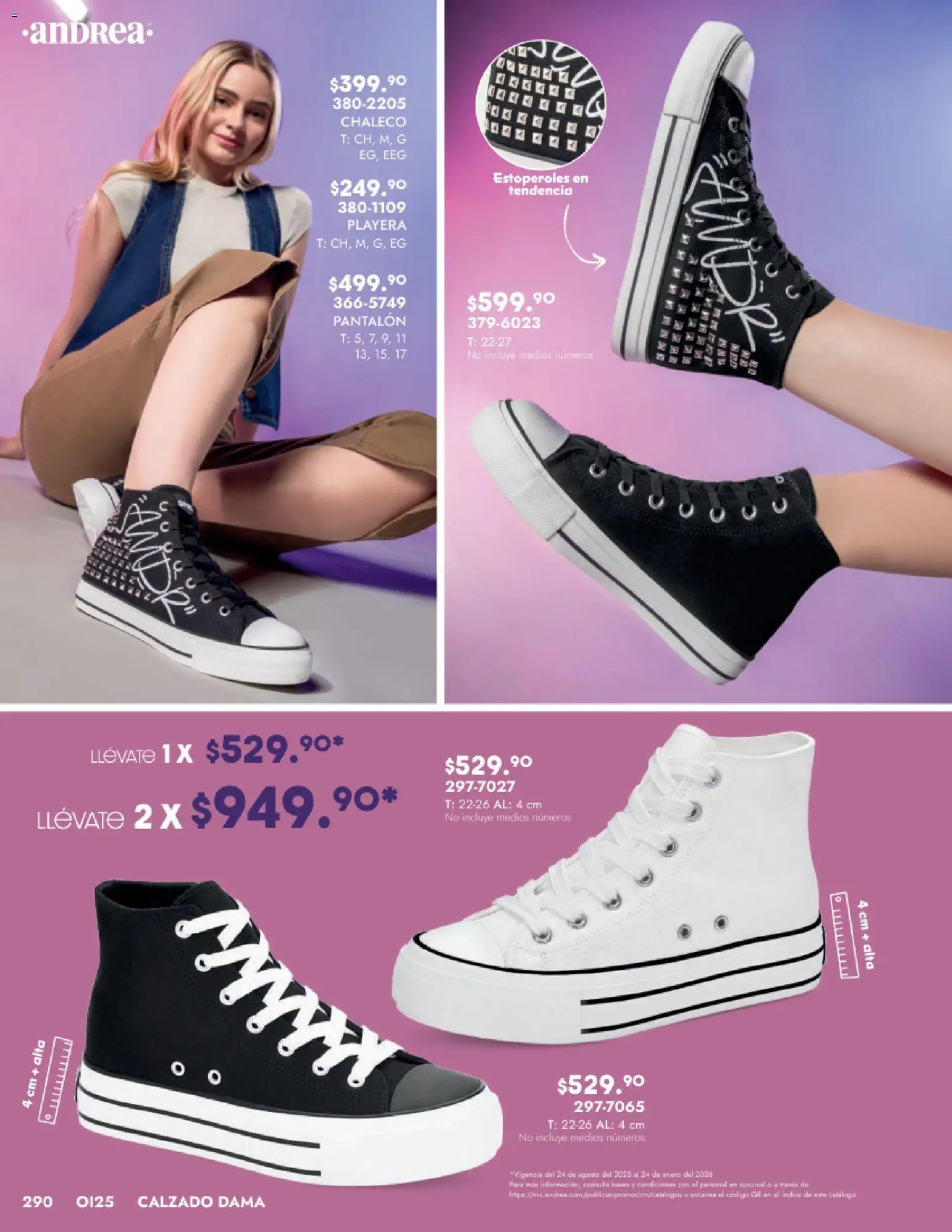 Nuevas ofertas de Andrea válidas en toda la República Mexicana desde el 24.08.2025. ¡Encuentra las mejores ofertas en Andrea - Catálogo Calzado Dama! | Página: 290 | Productos: Leggings, Chamarra, Sudadera