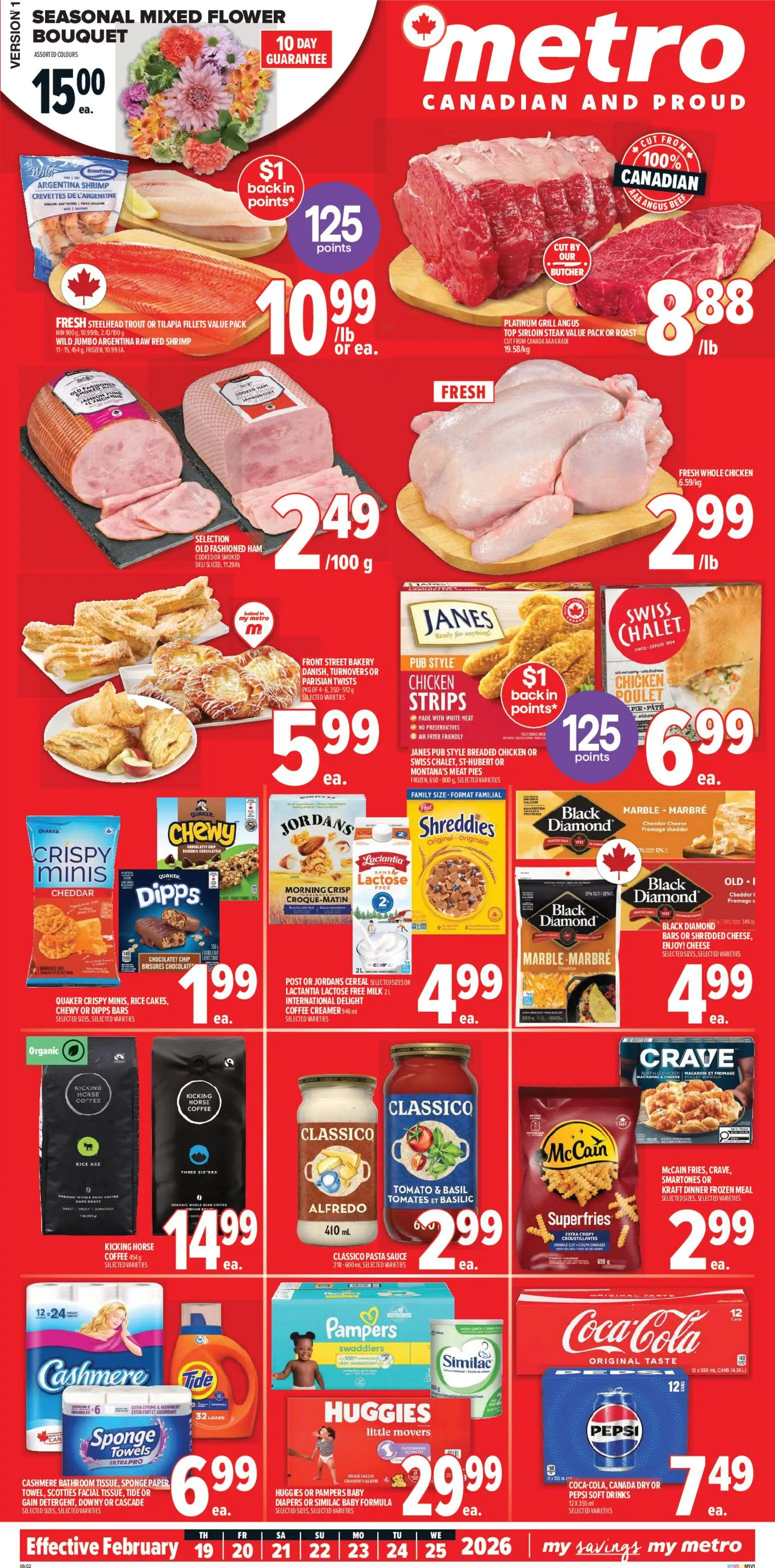 Metro flyer valid from 19.02.2026 | Page: 2 | Products: Pasta, Fryer, Milk, Ham