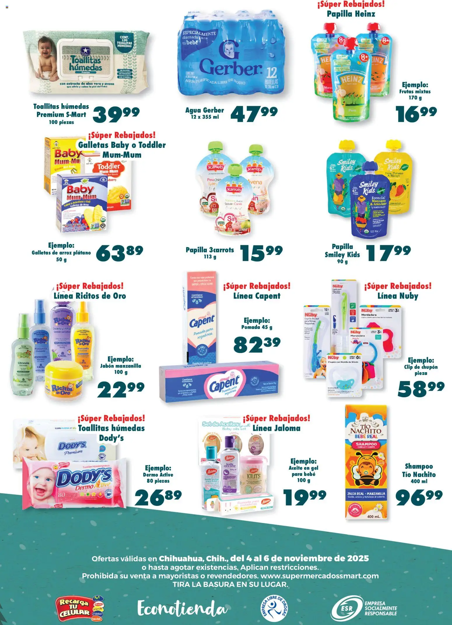 Nuevas ofertas de S-Mart válidas en toda la República Mexicana desde el 04.11.2025. ¡Encuentra las mejores ofertas en S-Mart folleto Ofertas de Feria Chihuahua! | Página: 6 | Productos: Plátano, Manzana, Mango, Aceite