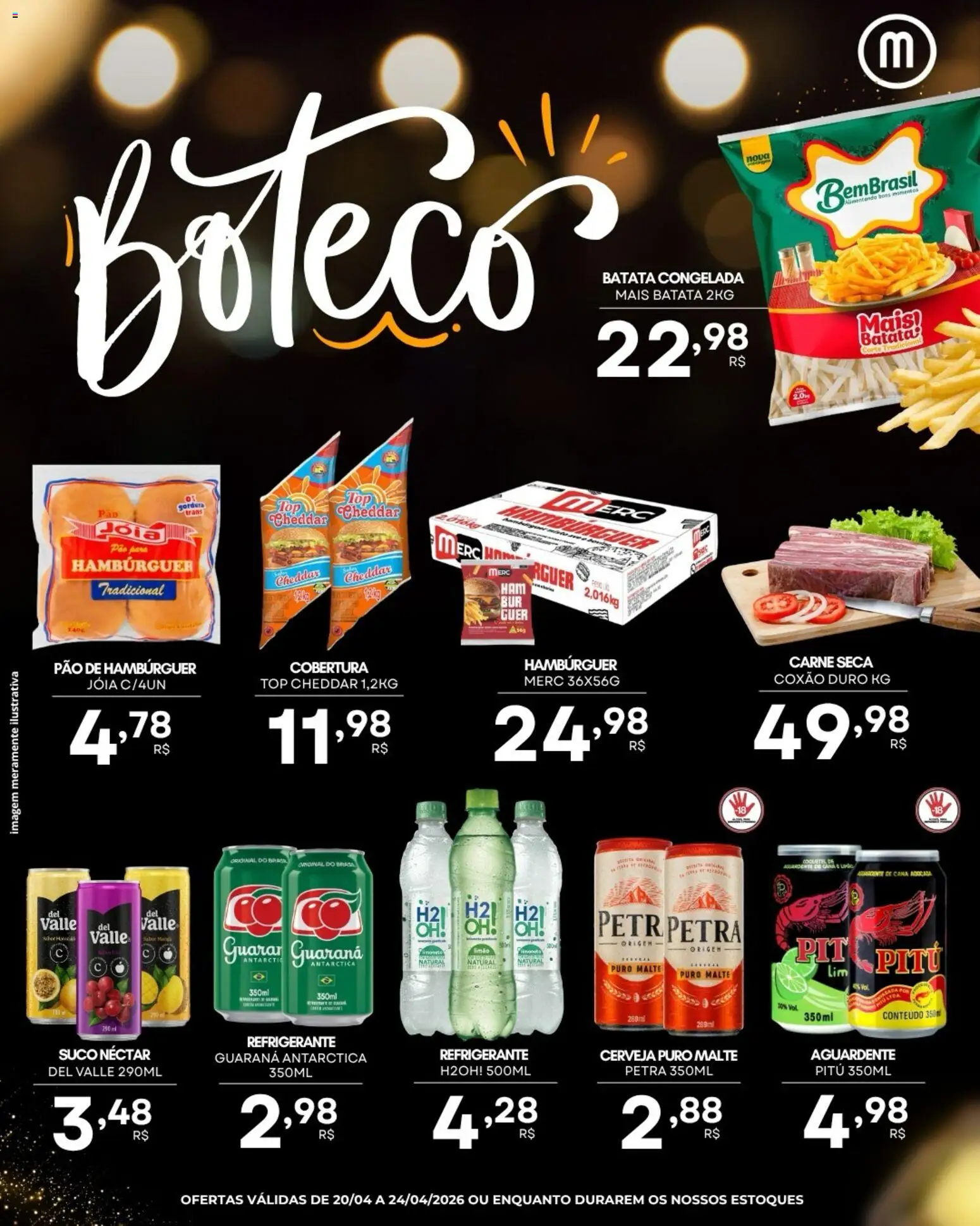 Mercadão Atacadista Folheto - válido de 20.04.2026 | Página: 4 | Produtos: Guaraná, Cerveja, Hambúrguer, Refrigerante