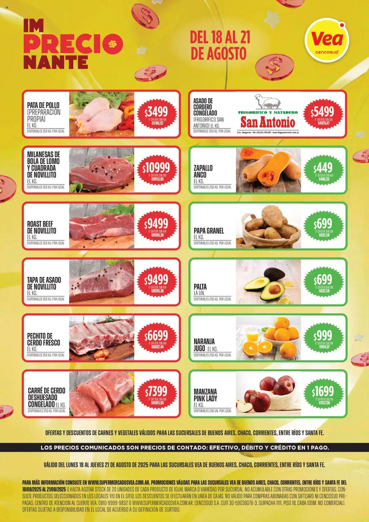 Vea ofertas │ válido desde el 18.08.2025 | Página: 1 | Productos: Zapallo, Manzana, Palta, Jugo