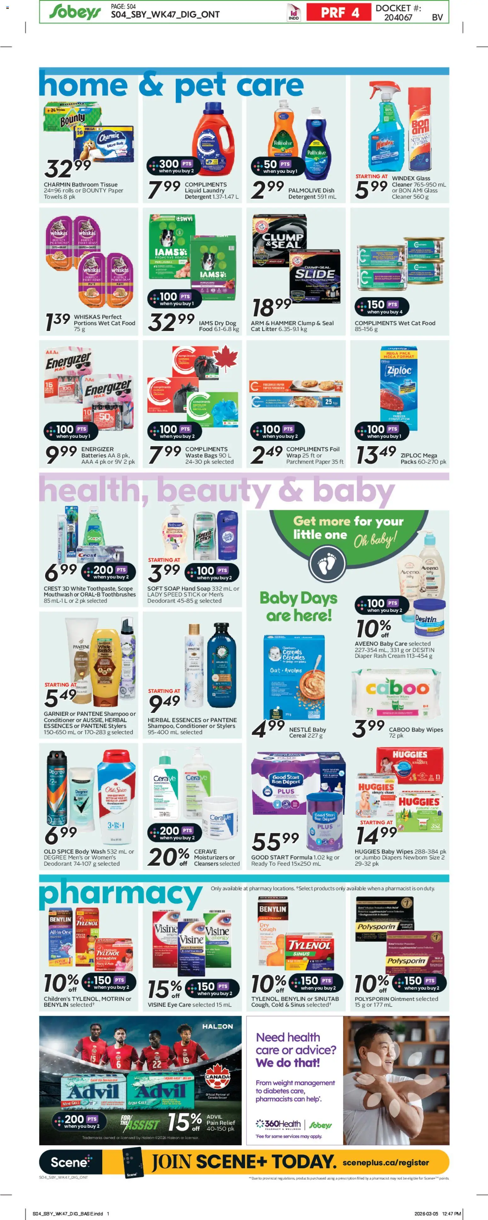 Sobeys flyer valid from 19.03.2026 | Page: 12 | Products: Cereals, Conditioner, Deodorant, Mouthwash