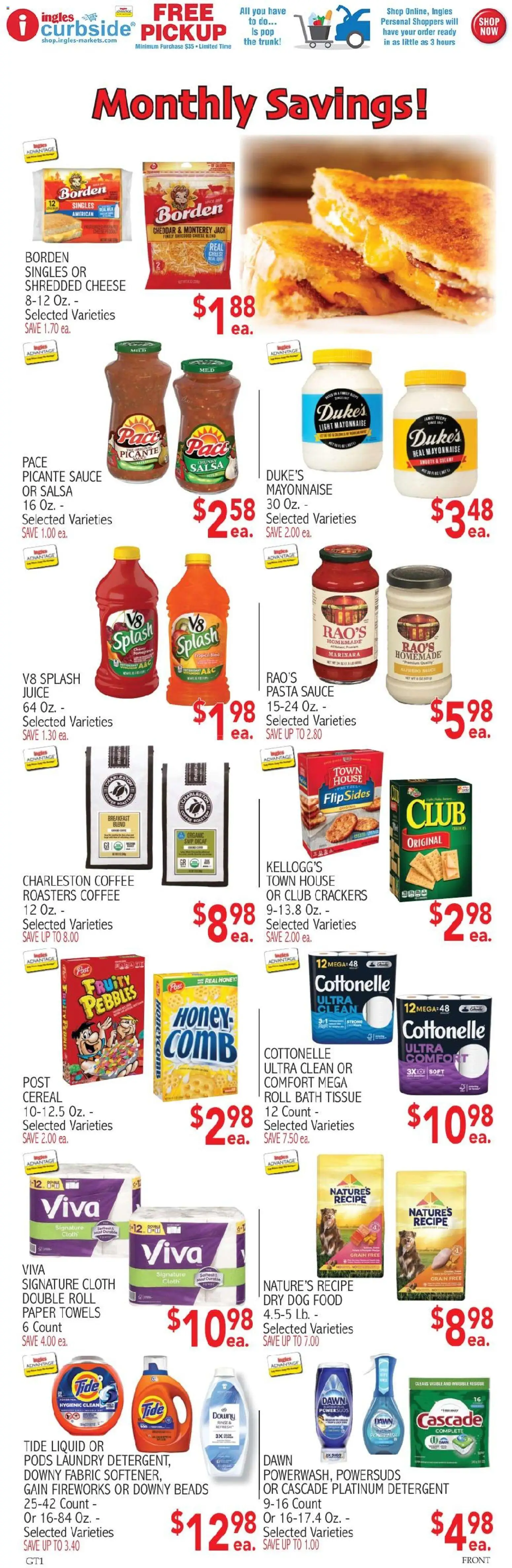 Ingles Weekly Ad - valid from 08.04.2026 | Page: 5 | Products: Dog Food, Coffee, Juice, Pasta