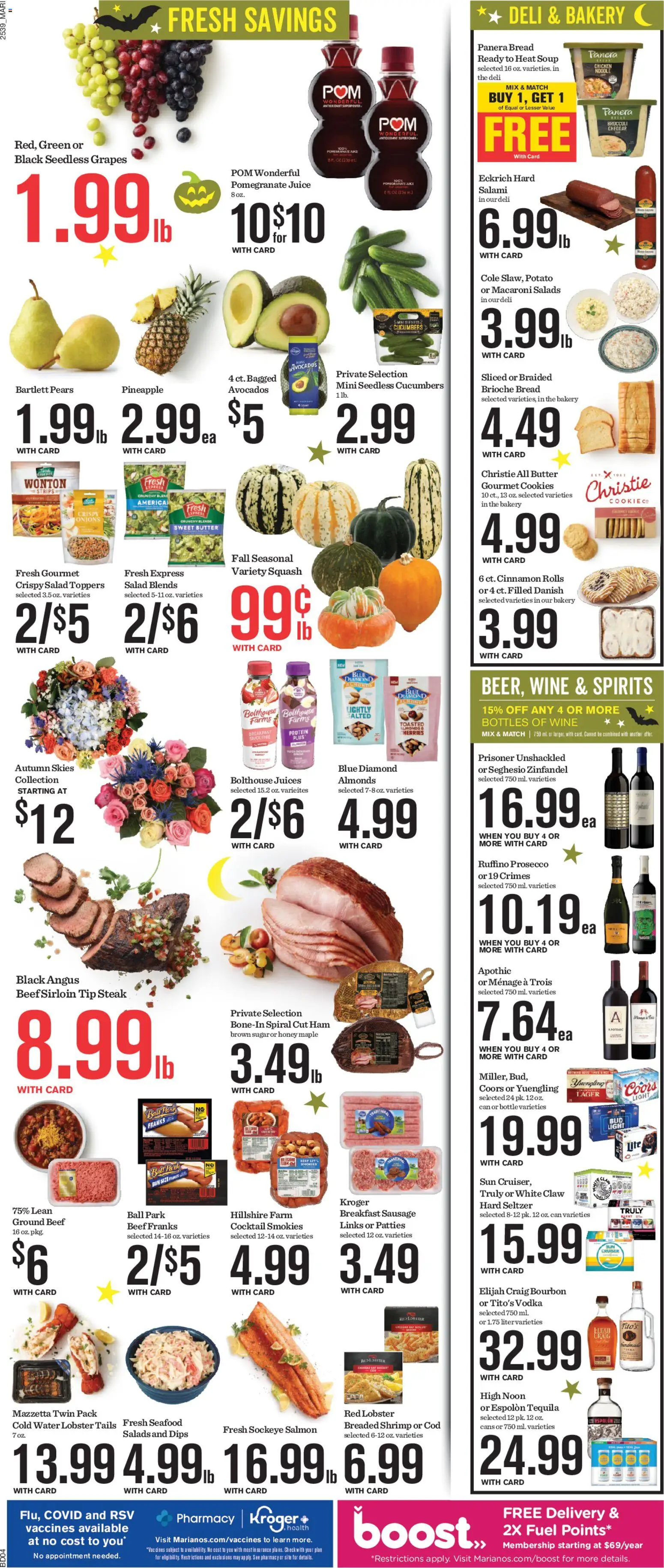 Mariano's Weekly Ad - valid from 29.10.2025 | Page: 7 | Products: Butter, Wine, Vodka, Seafood