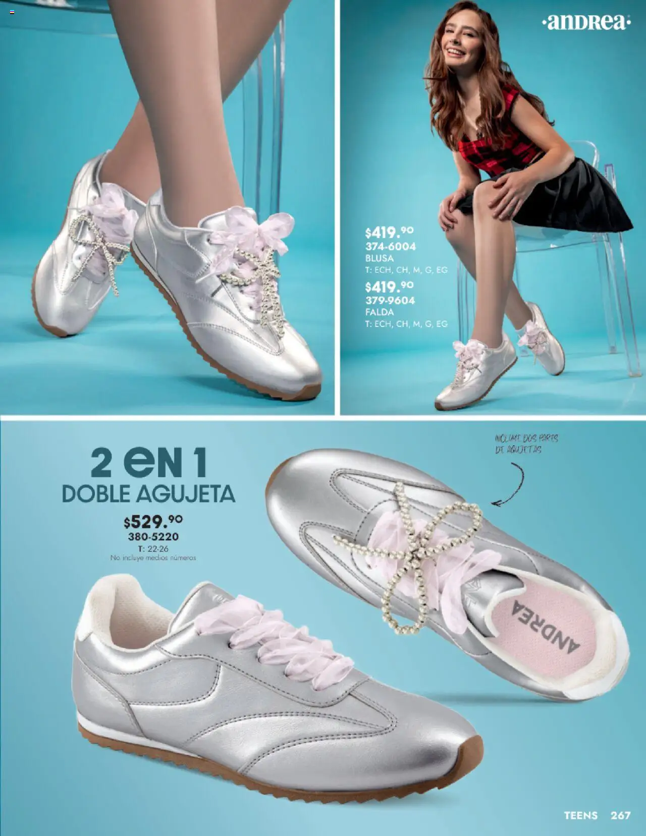 Nuevas ofertas de Andrea válidas en toda la República Mexicana desde el 24.08.2025. ¡Encuentra las mejores ofertas en Andrea - Catálogo Teens! | Página: 7 | Productos: Blusa, Falda