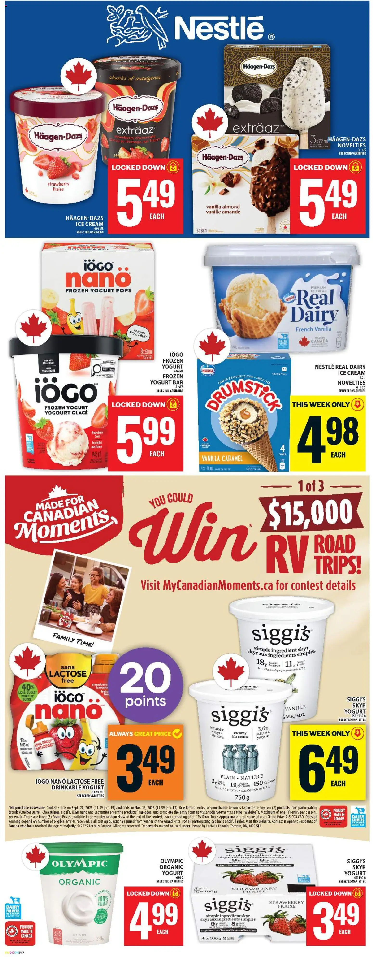 Food Basics flyer valid from 23.10.2025 | Page: 16 | Products: Cream, Ice cream, Milk, Yogurt