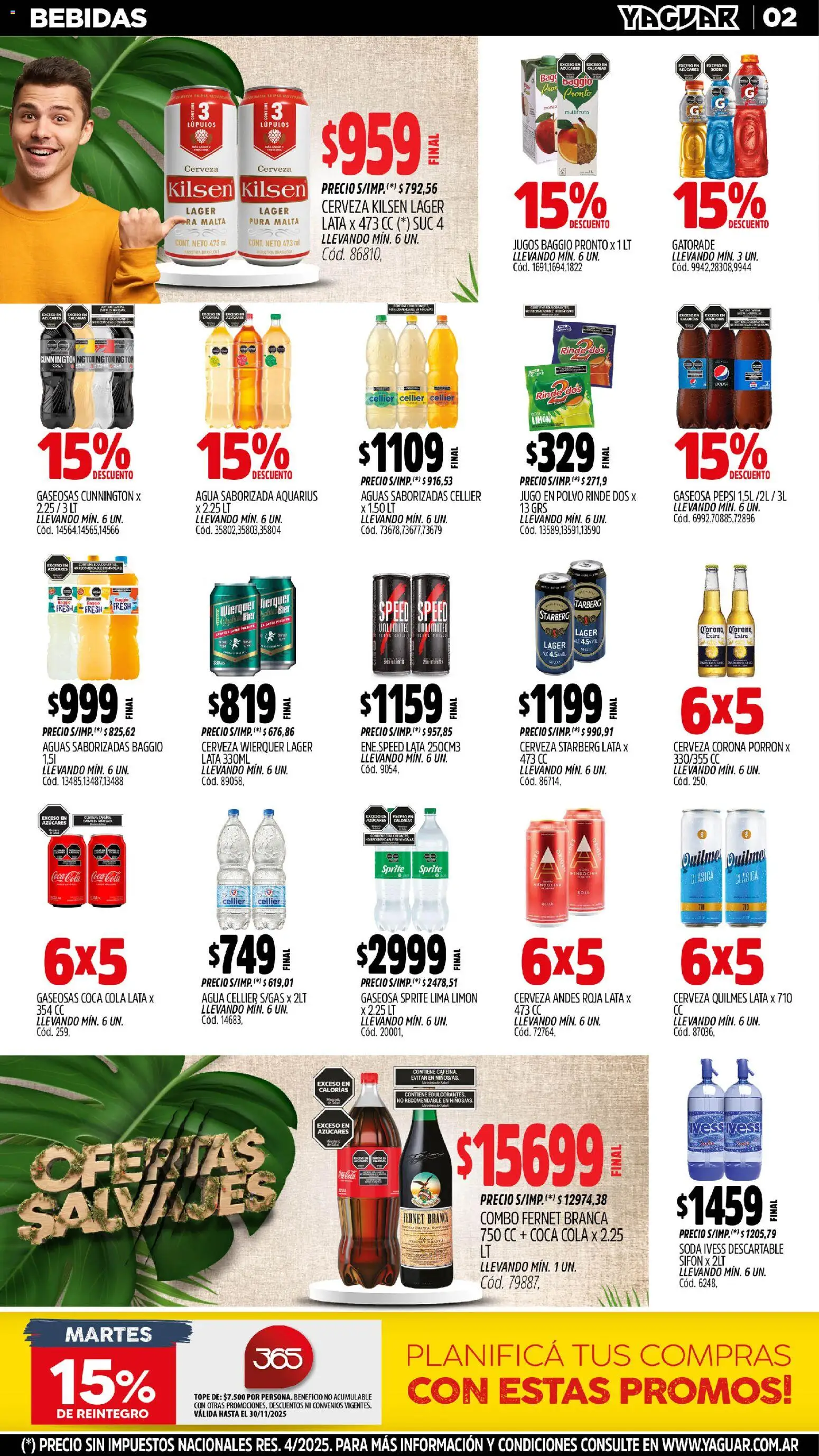 Yaguar - Trelew │ válido desde el 03.11.2025 | Página: 2 | Productos: Polvo, Fernet, Gaseosa, Soda