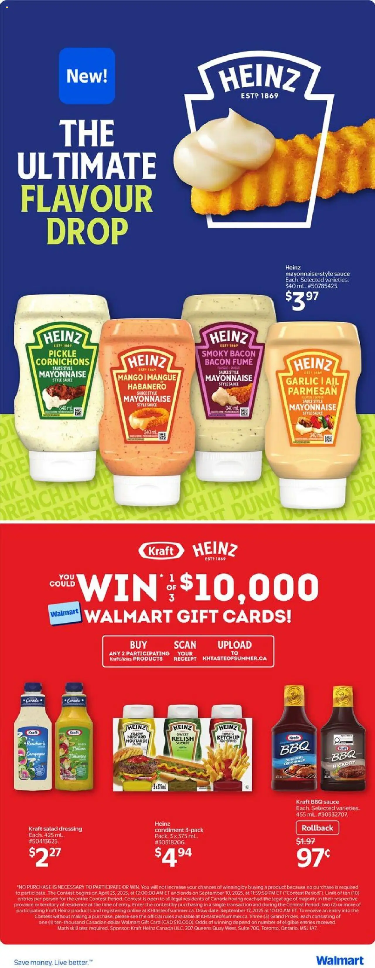 Walmart flyer valid from 31.07.2025 | Page: 16 | Products: Ketchup, Salad