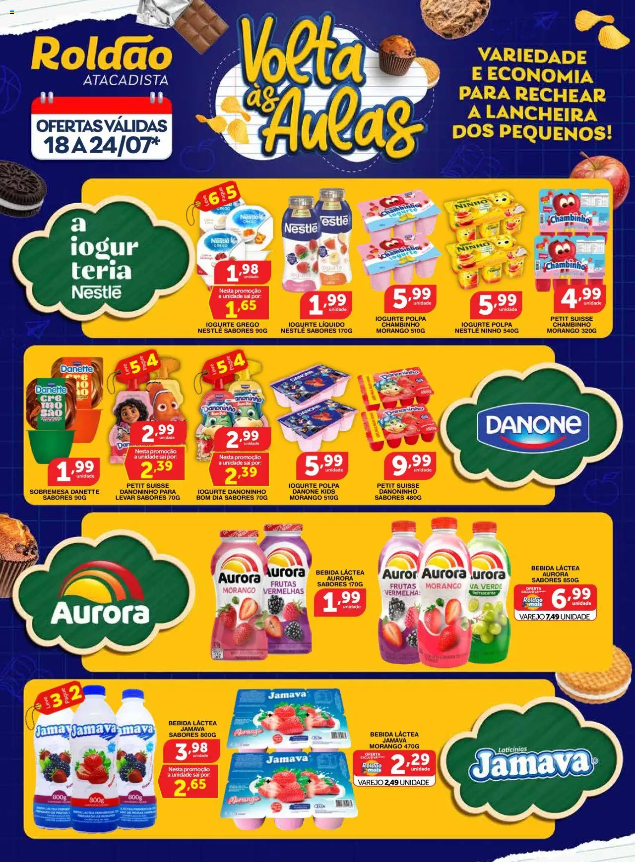 Roldão Folheto - válido de 18.07.2025 | Página: 1 | Produtos: Lancheira, Iogurte, Bebida, Iogurte grego
