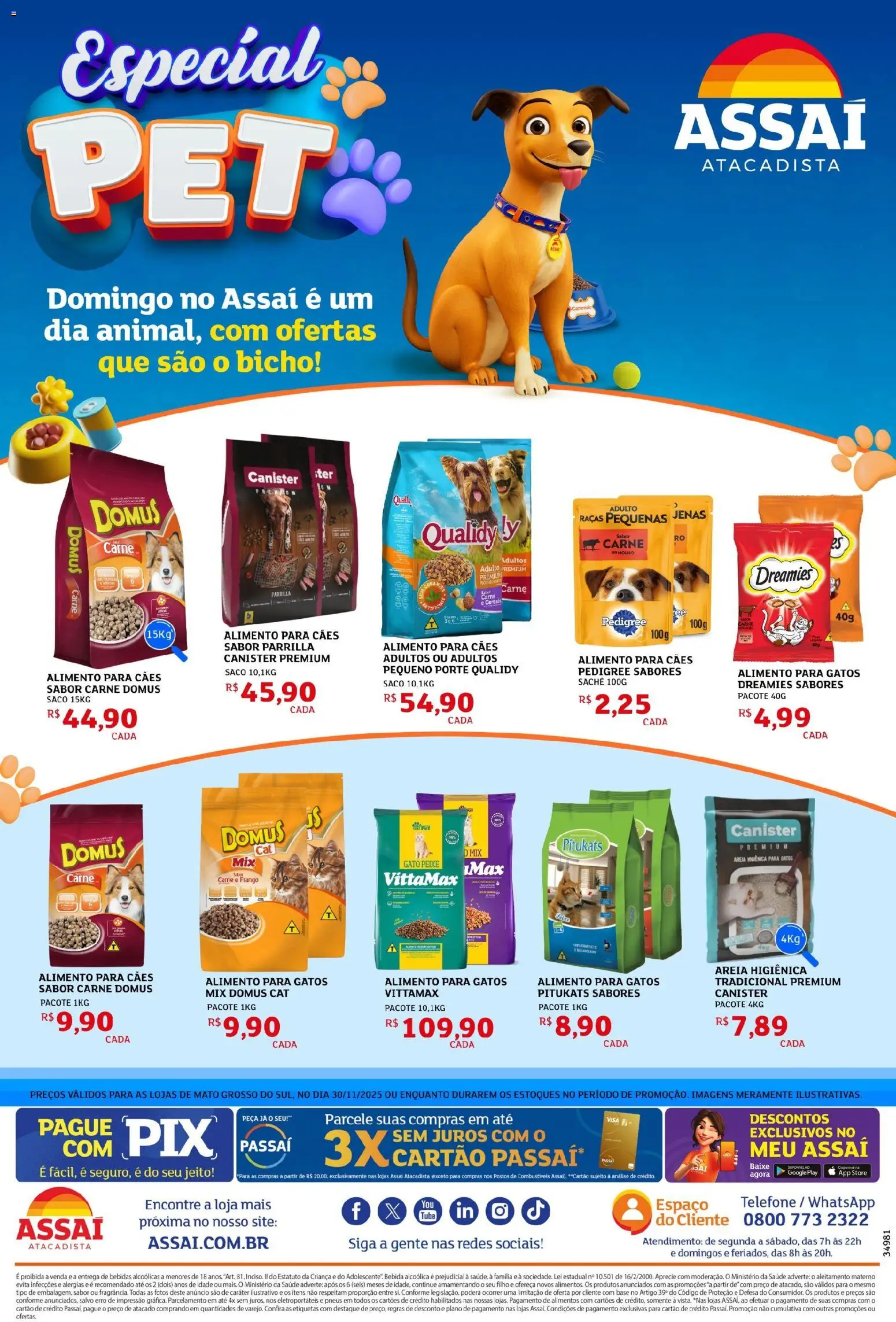 Assaí Atacadista Folheto - válido de 30.11.2025 | Página: 1 | Produtos: Areia, Peixe, Base, Frango