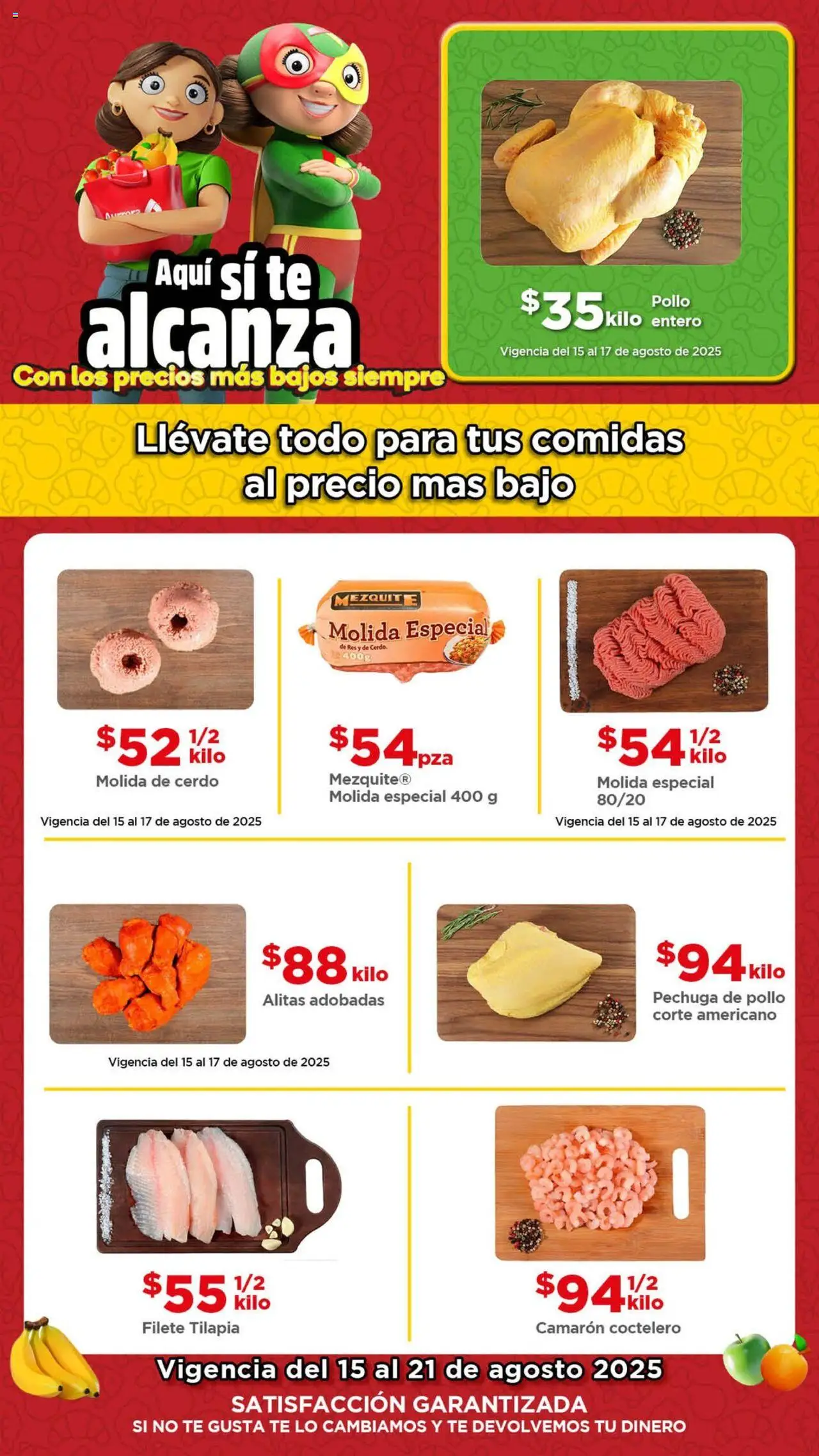 Nuevas ofertas de Bodega Aurrerá válidas en toda la República Mexicana desde el 15.08.2025. ¡Encuentra las mejores ofertas en Bodega Aurrerá - Folleto Precio! | Página: 1 | Productos: Pollo, Cerdo, Res, Té