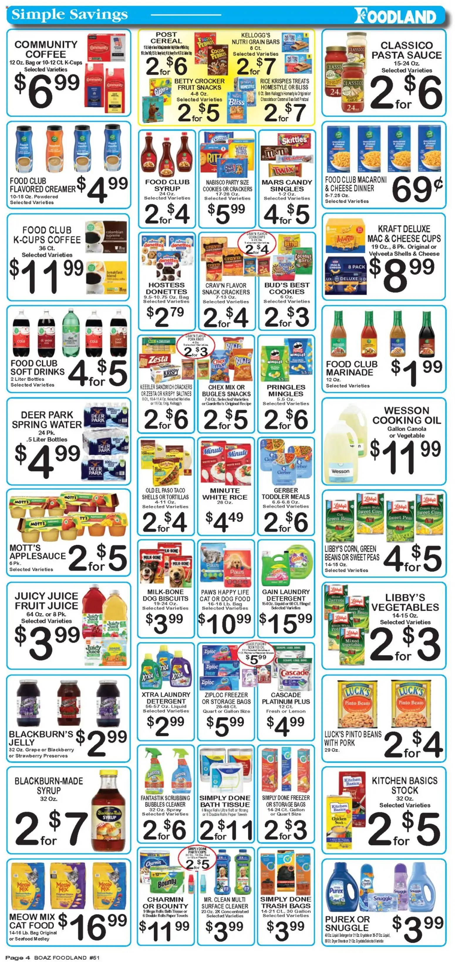 Foodland Weekly Ad - valid from 07.04.2026 | Page: 4 | Products: Corn, Dog Food, Vegetables, Salt