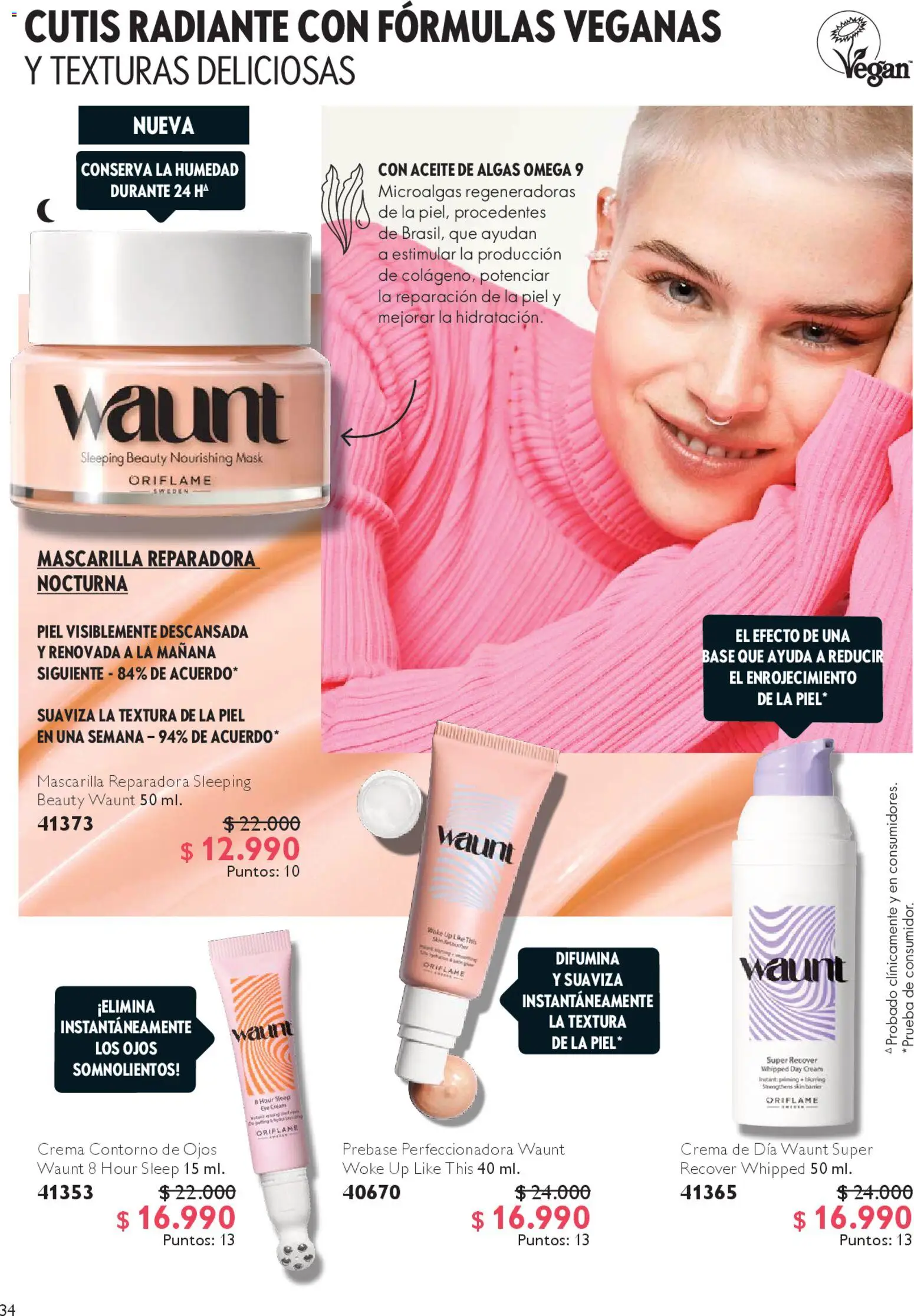 Oriflame catálogo │ válido desde el 27.12.2025 | Página: 34 | Productos: Mascarilla, Aceite, Crema, Contorno de ojos