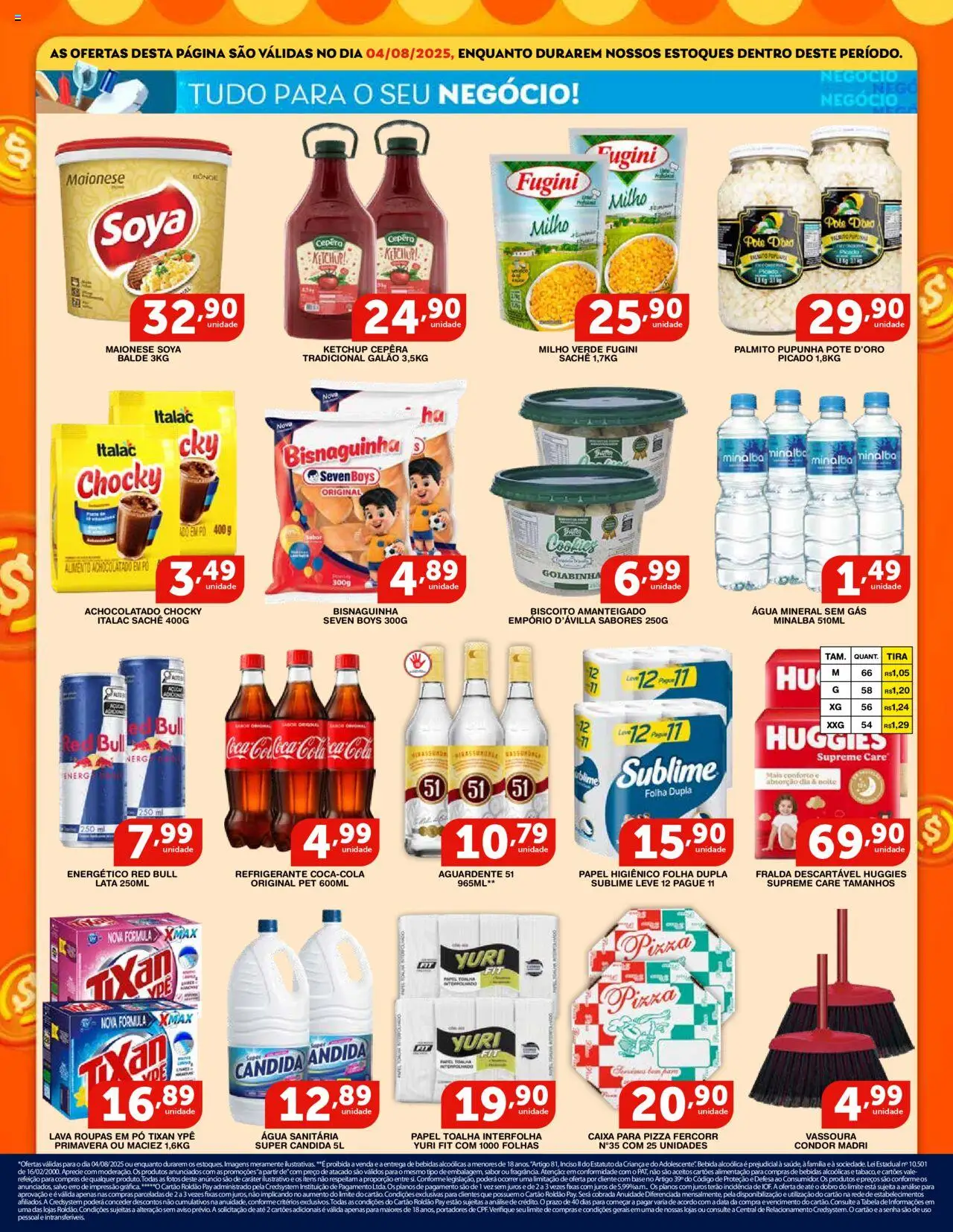 Roldão Folheto - válido de 04.08.2025 | Página: 2 | Produtos: Energético, Fralda descartável huggies, Roupas, Refrigerante