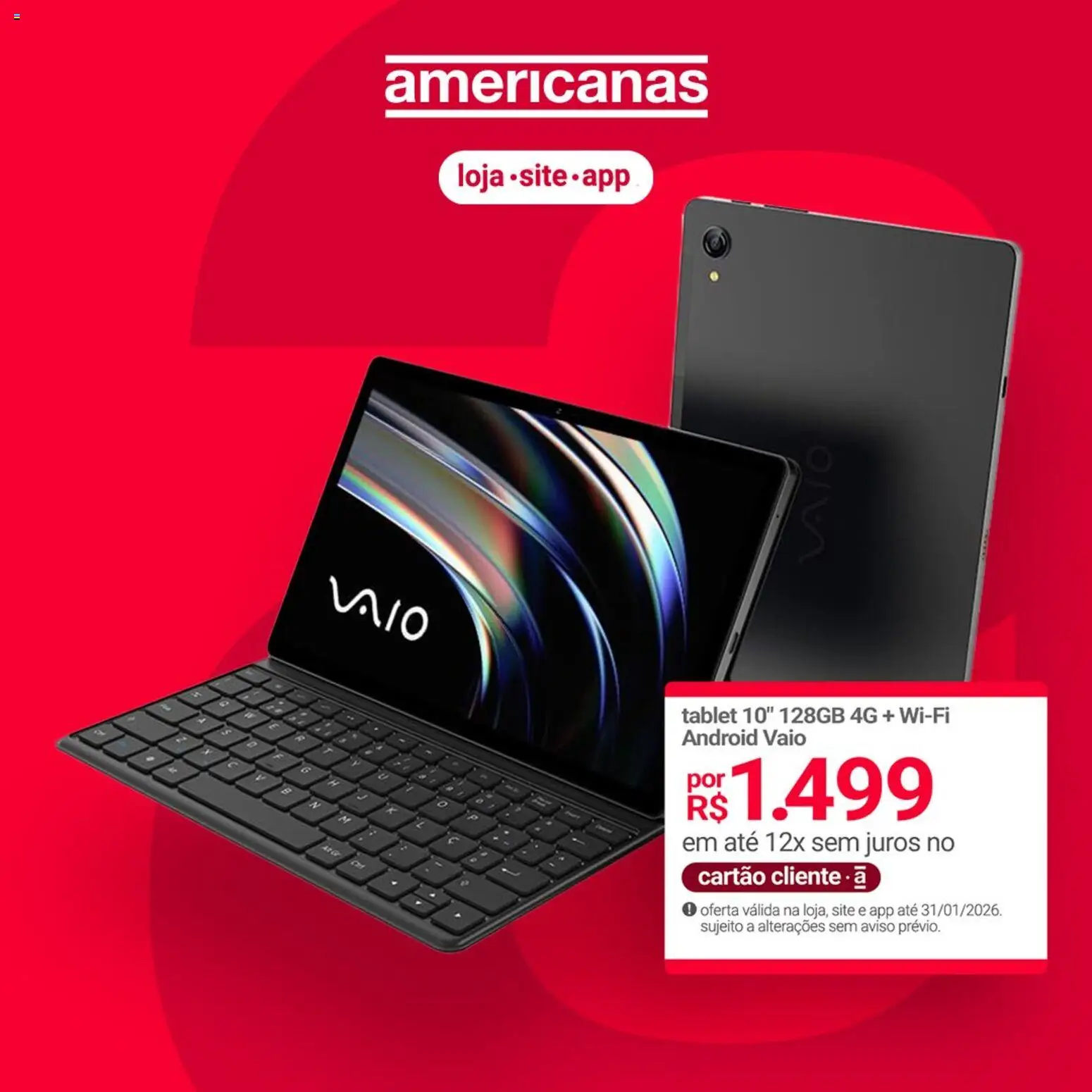 Lojas Americanas Folheto - válido de 29.01.2026 | Página: 4 | Produtos: Tablet