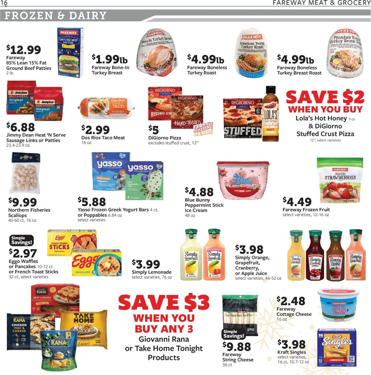 Fareway Weekly Ad - valid from 22.12.2025 | Page: 16 | Products: Cheese, Yogurt, Beef, Strawberries