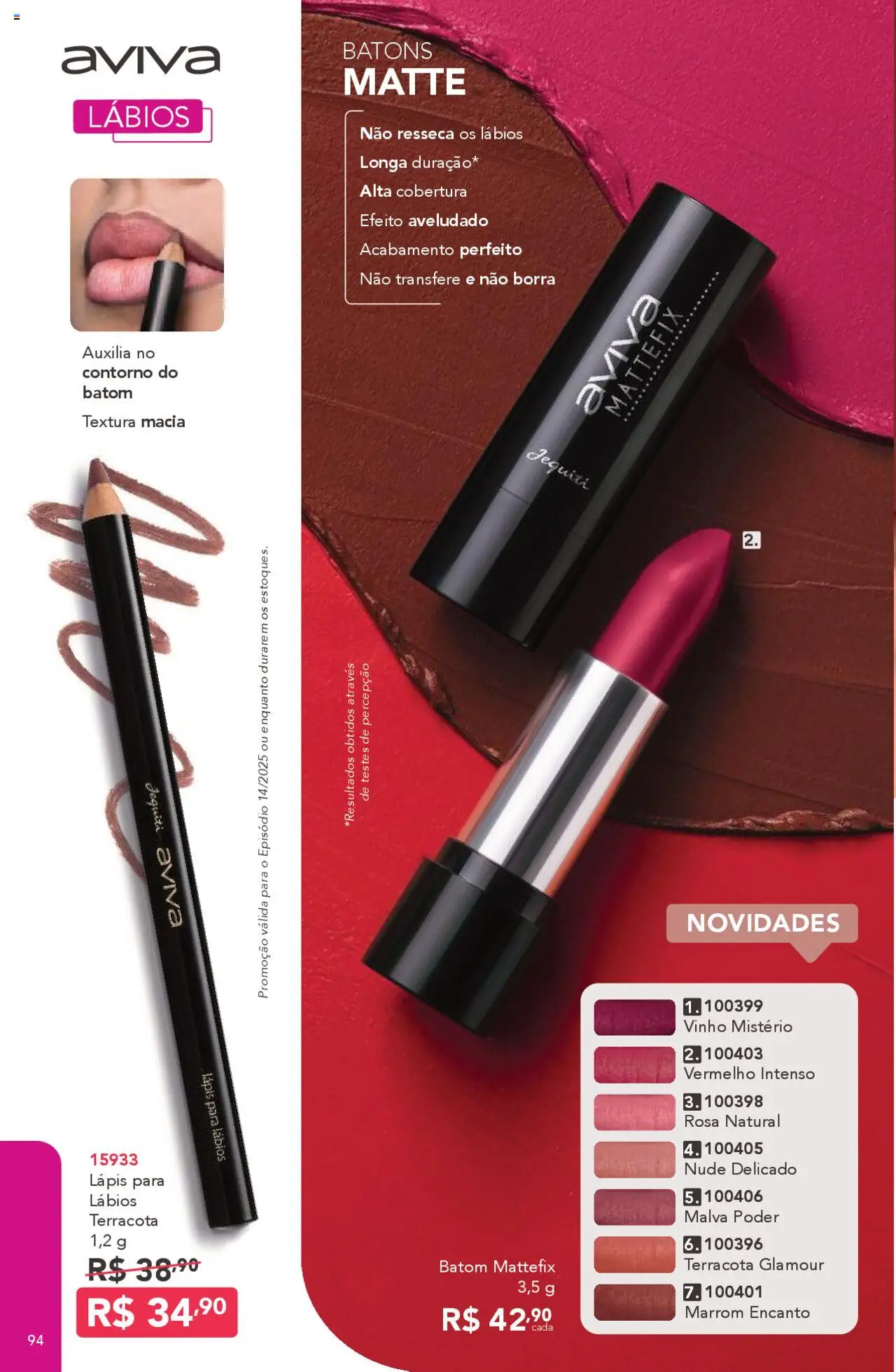 Jequiti Folheto - válido de 03.10.2025 | Página: 94 | Produtos: Batom, Lápis, Vinho