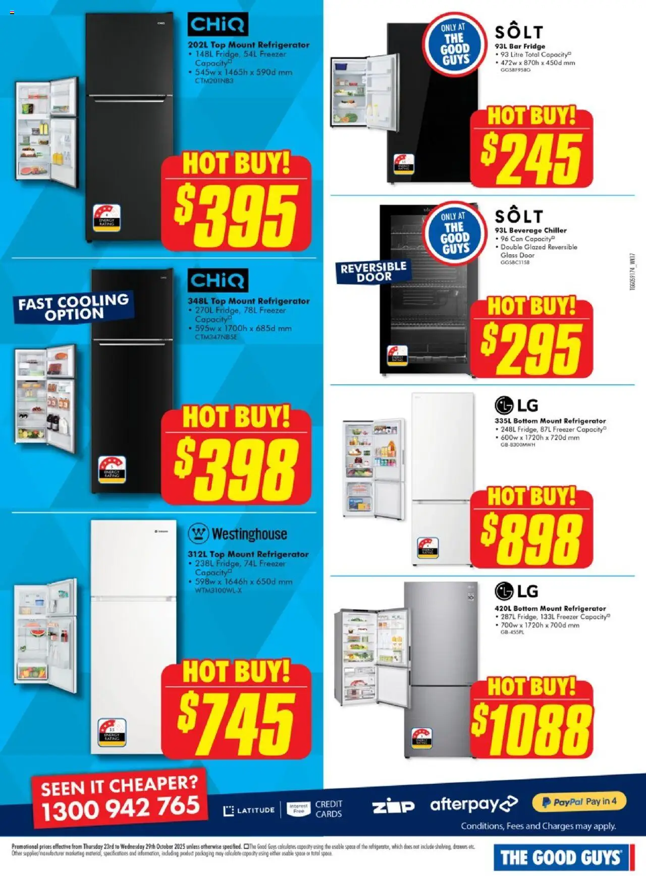 The Good Guys catalogue - valid from 22.10.2025 | Page: 4 | Products: Door, Fridge, Freezer, Refrigerator