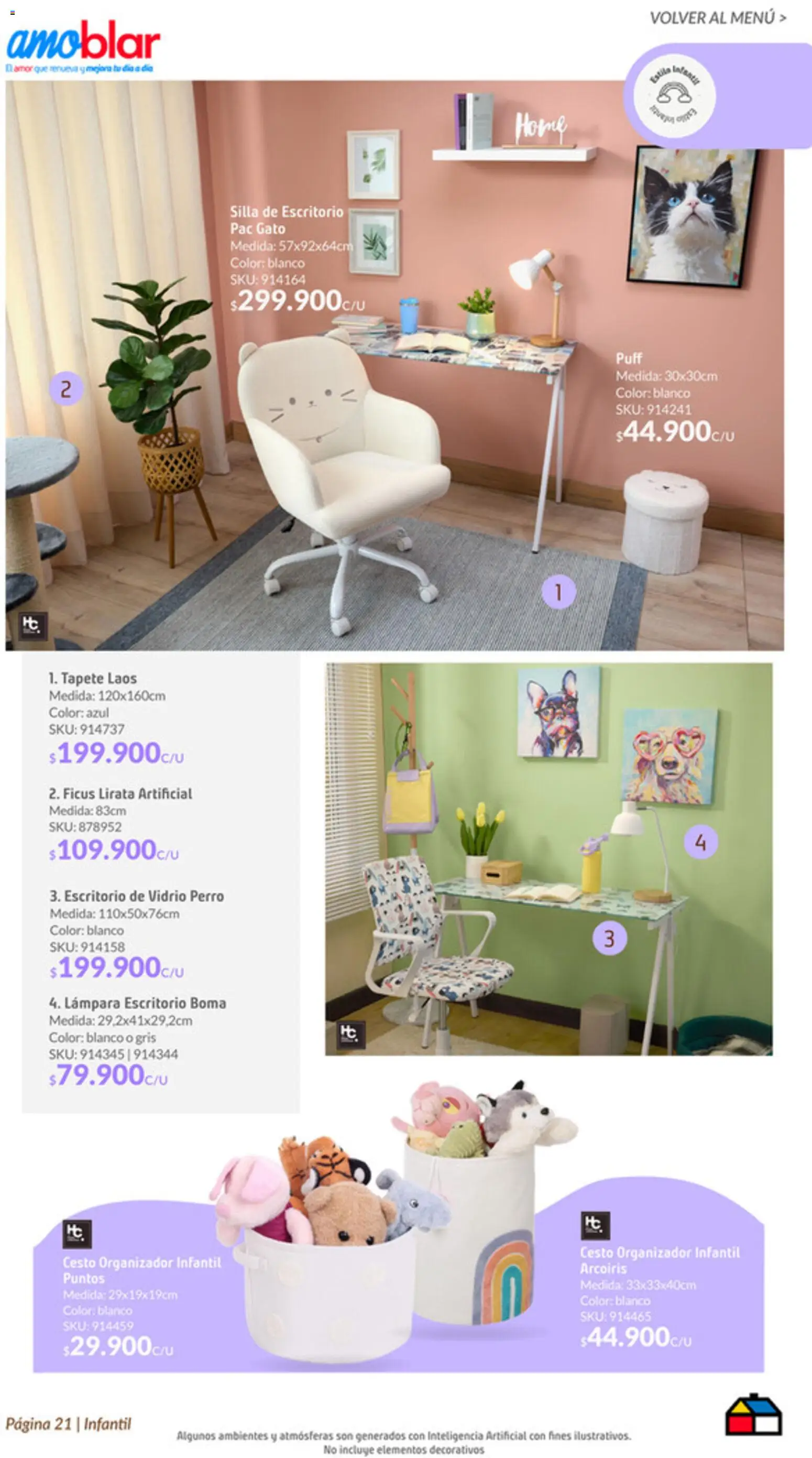 Homecenter revista - valida desde el 22.01.2026 | Página: 21 | Productos: Escritorio, Silla, Lámpara, Organizador