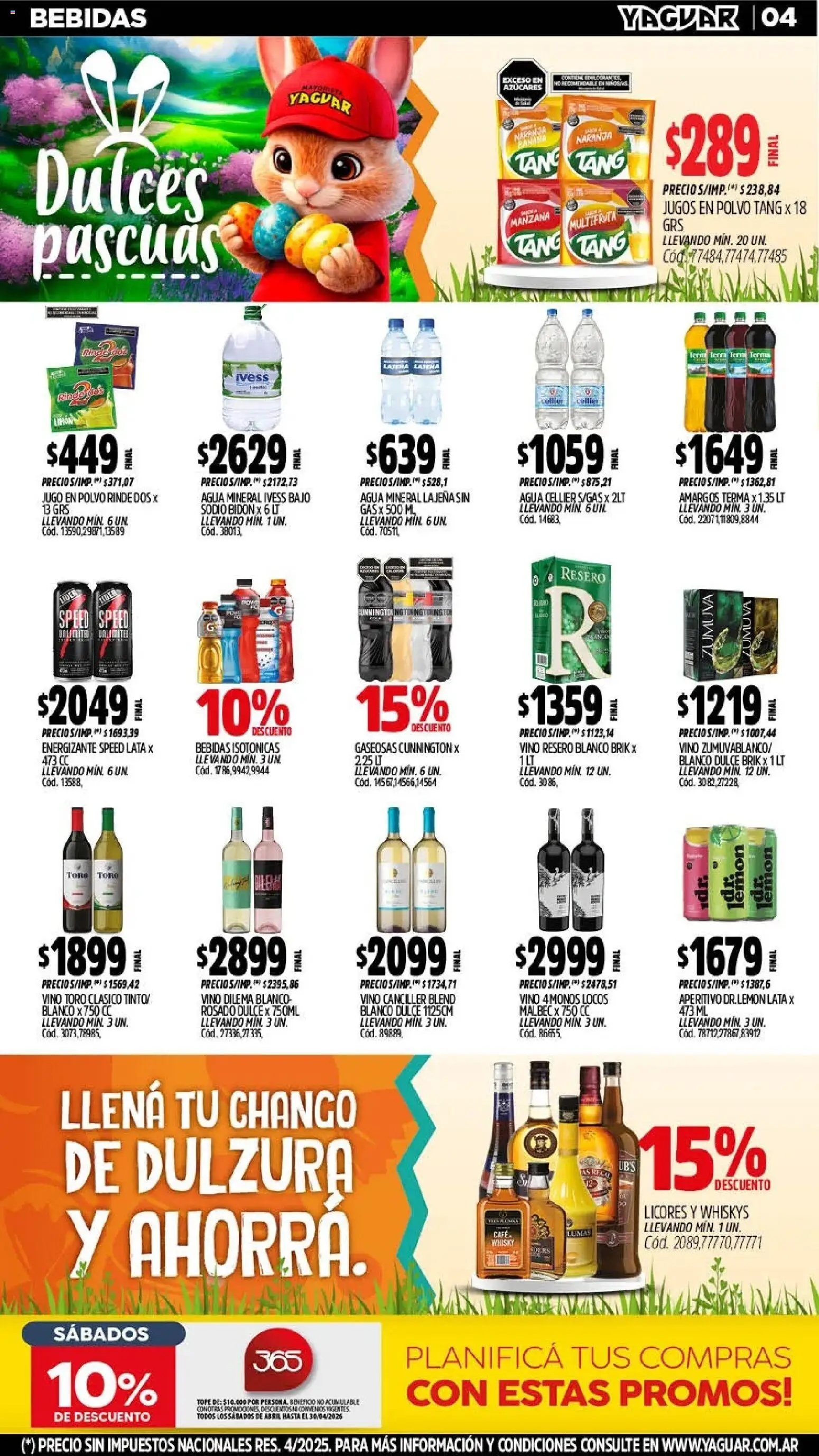 Yaguar - Oferta Semanal Neuquen │ válido desde el 30.03.2026 | Página: 4 | Productos: Whisky, Polvo, Manzana, Vino