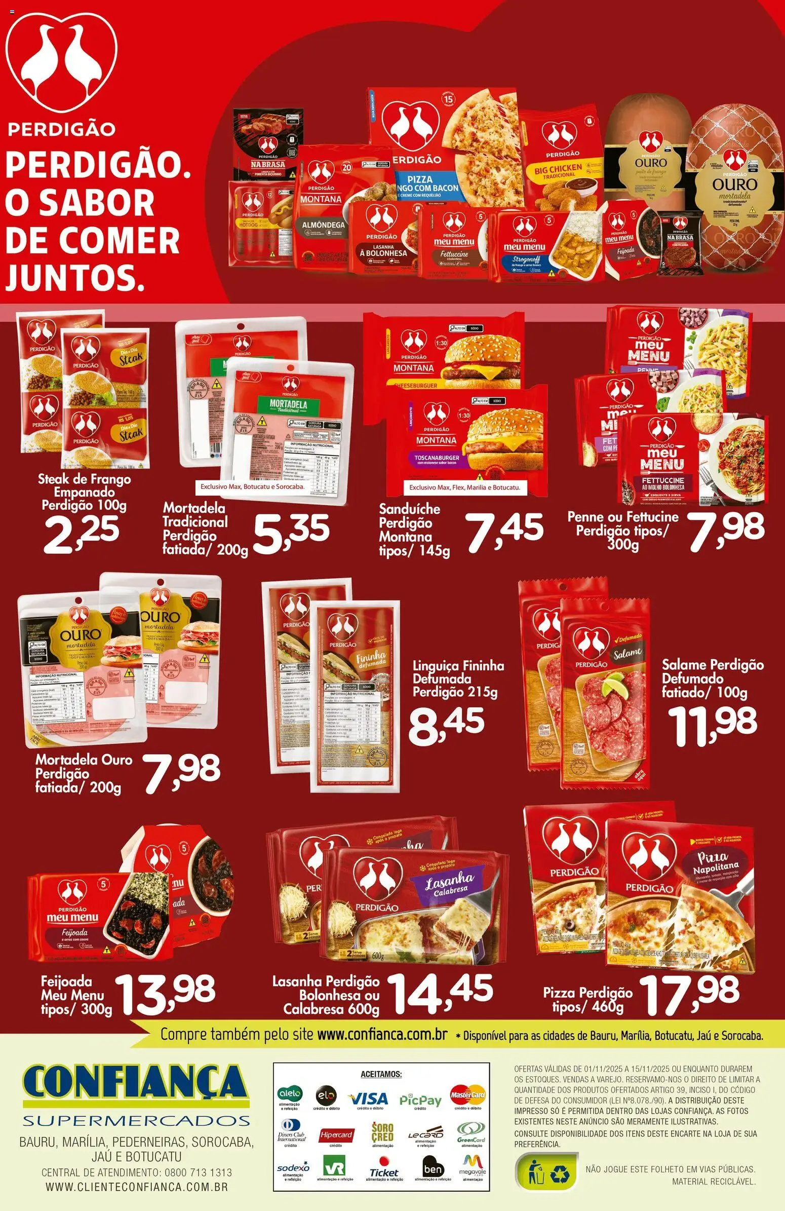Confiança Folheto - válido de 01.11.2025 | Página: 2 | Produtos: Pizza, Sanduíche, Couve, Requeijão