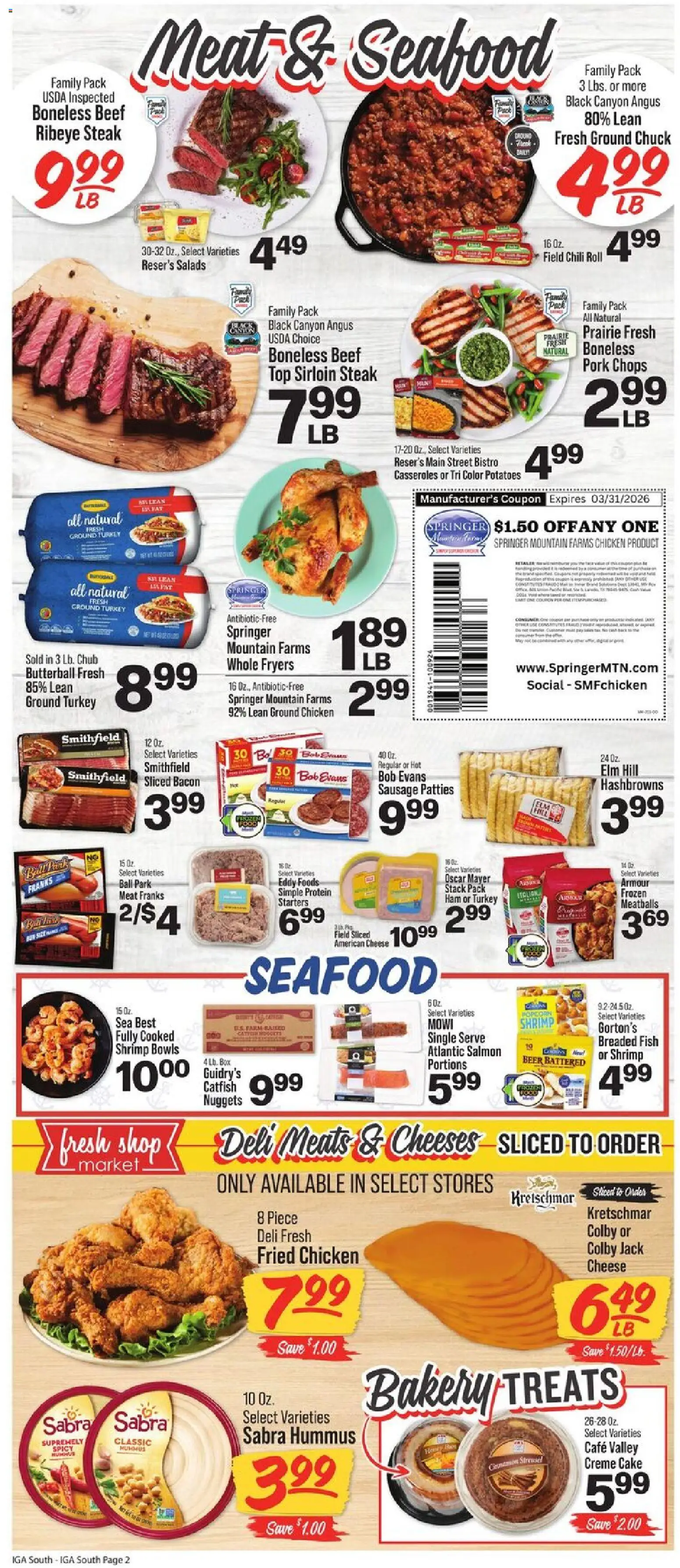 IGA Weekly Ad - valid from 25.02.2026 | Page: 4 | Products: Bakery, Beer, Beef, Sausage