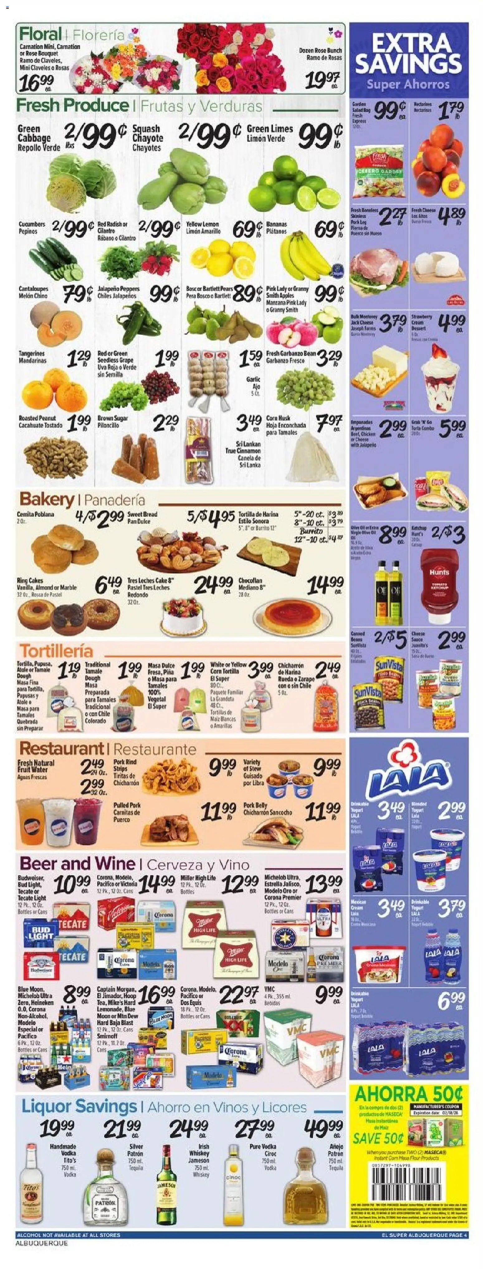 El Super Weekly Ad - NM - valid from 11.02.2026 | Page: 4 | Products: Jalapeno peppers, Pan, Water, Sugar