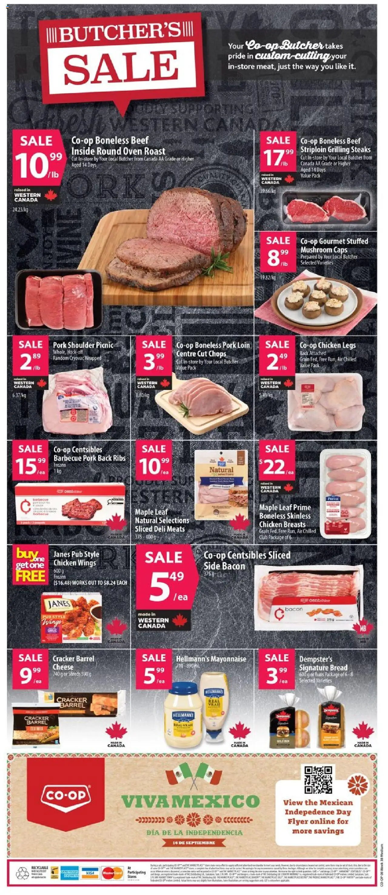 Co-op Food flyer valid from 11.09.2025 | Page: 2 | Products: Chicken breasts, Oven, Cheese, Pork