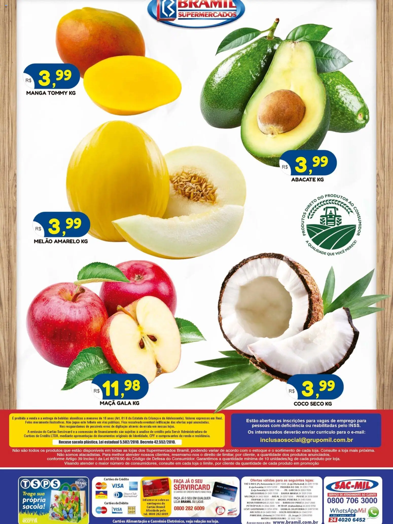 Bramil Supermercados Folheto - válido de 03.03.2026 | Página: 2 | Produtos: Coco, Melão, Faca, PC