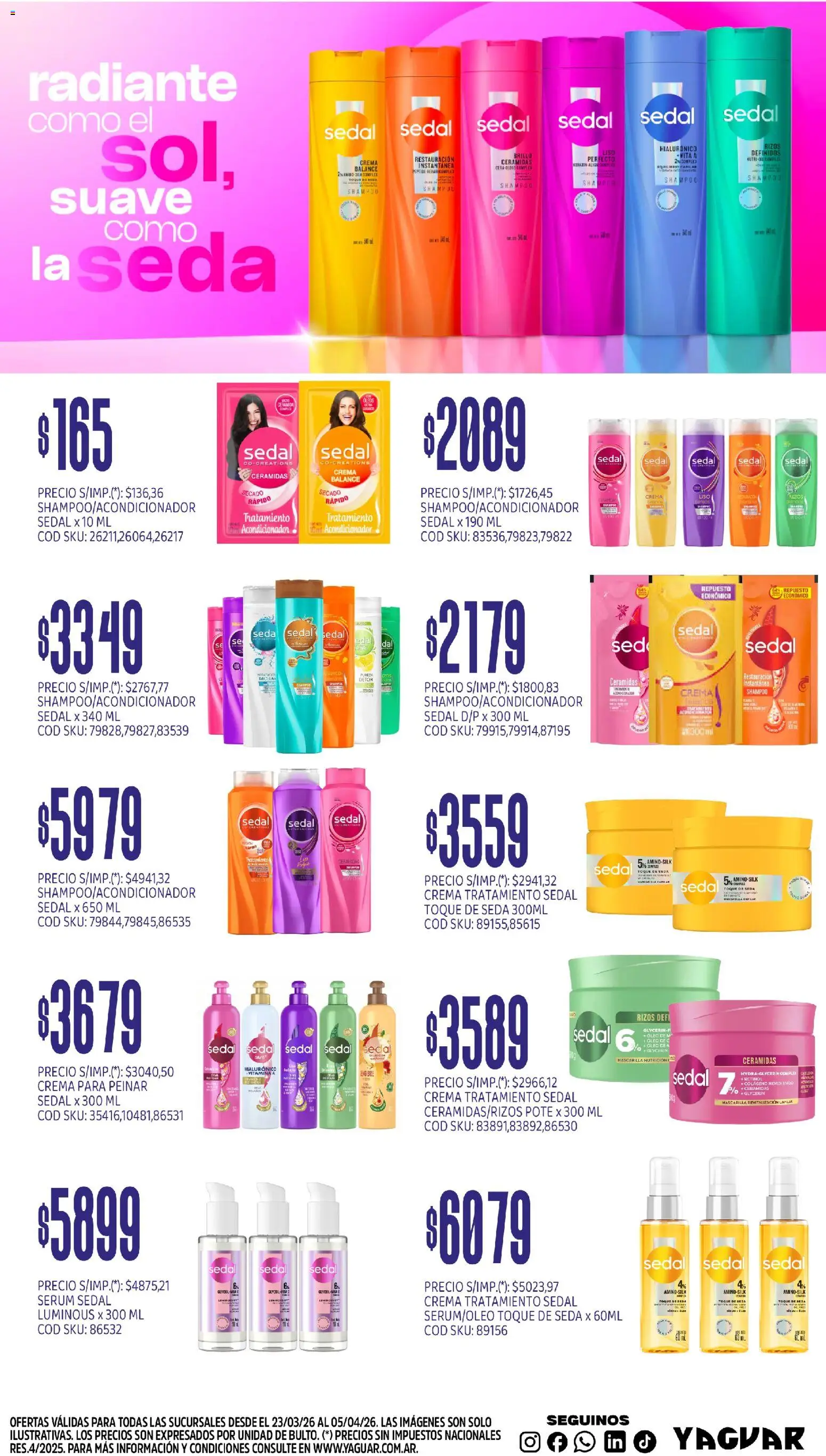 Yaguar - Aliados de tu bolsillo Buenos Aires │ válido desde el 23.03.2026 | Página: 6 | Productos: Mascarilla, Serum, Shampoo, Brillo