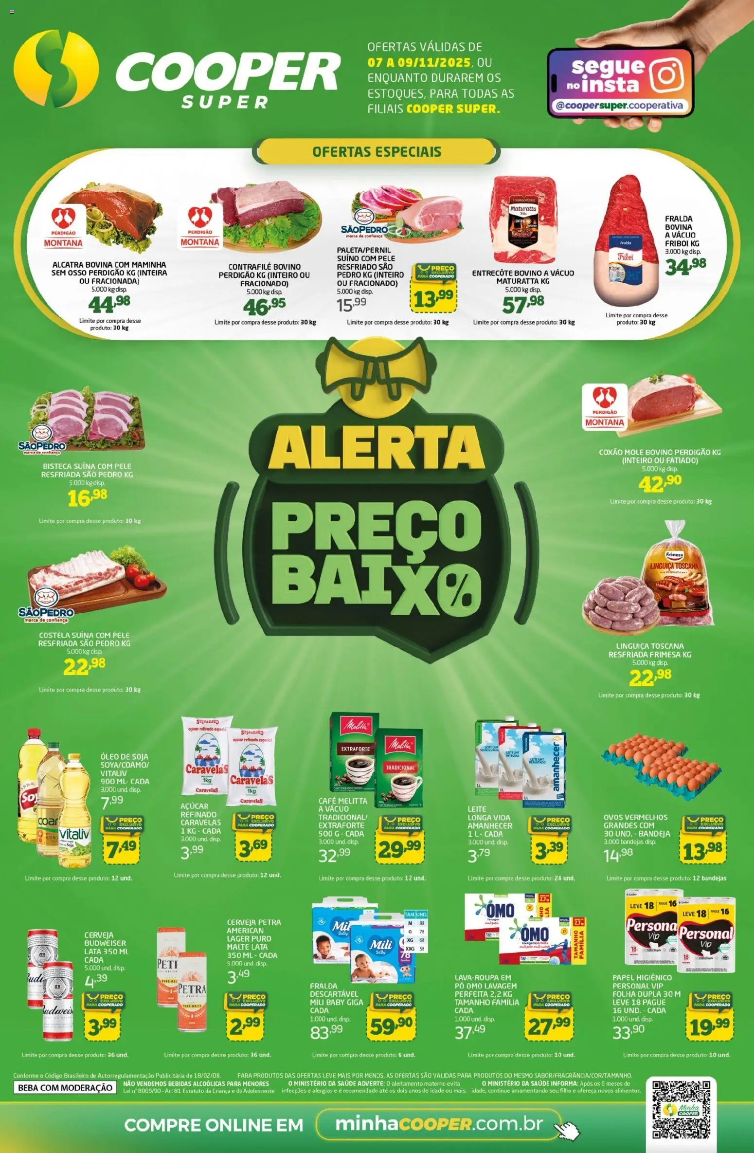 Cooper Folheto - válido de 07.11.2025 | Página: 1 | Produtos: Alcatra, Óleo, Café, Papel higiênico