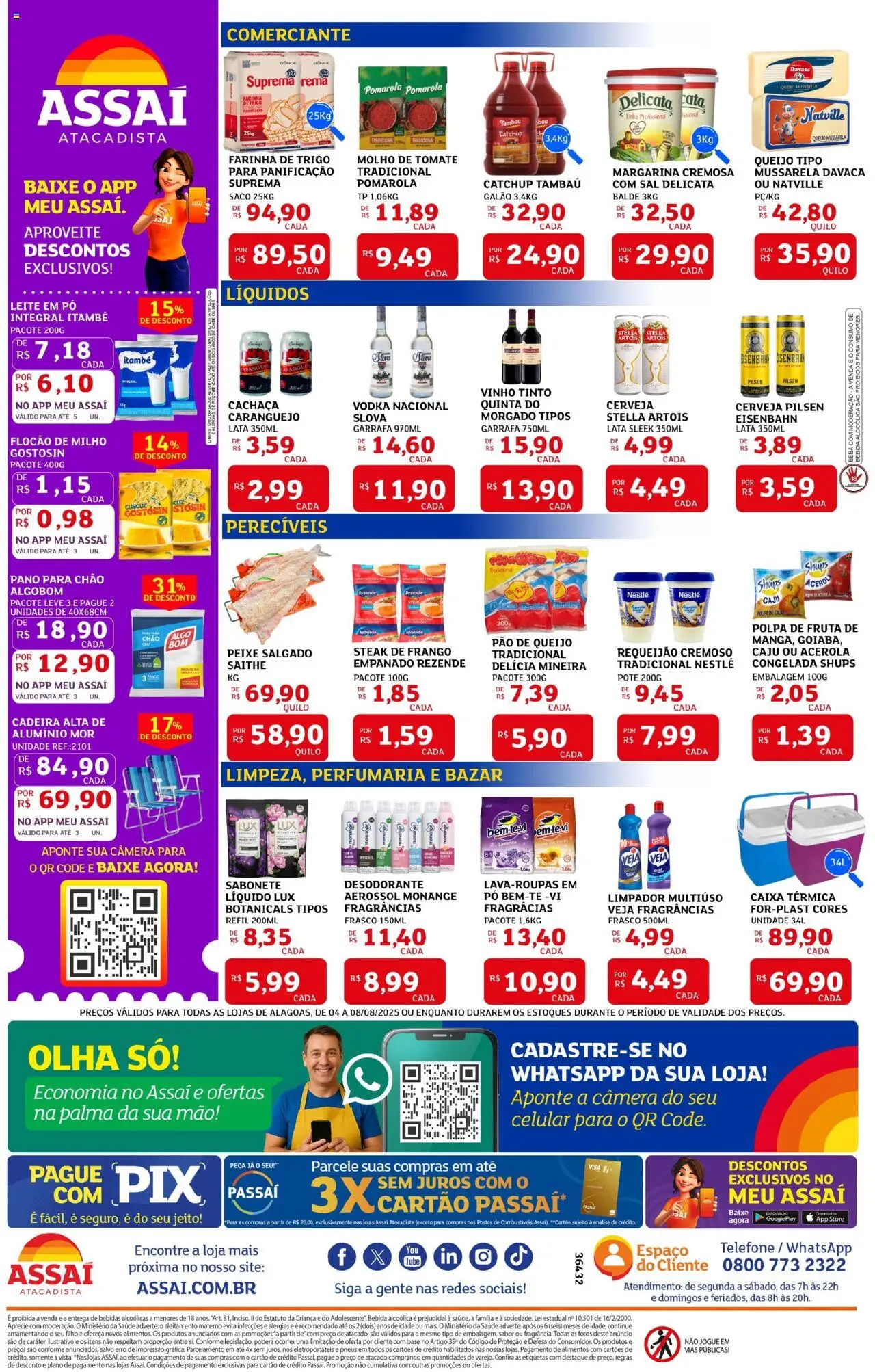 Assaí Atacadista Folheto - válido de 04.08.2025 | Página: 2 | Produtos: Limpador multiuso, Farinha de trigo, Vodka, Leite em pó