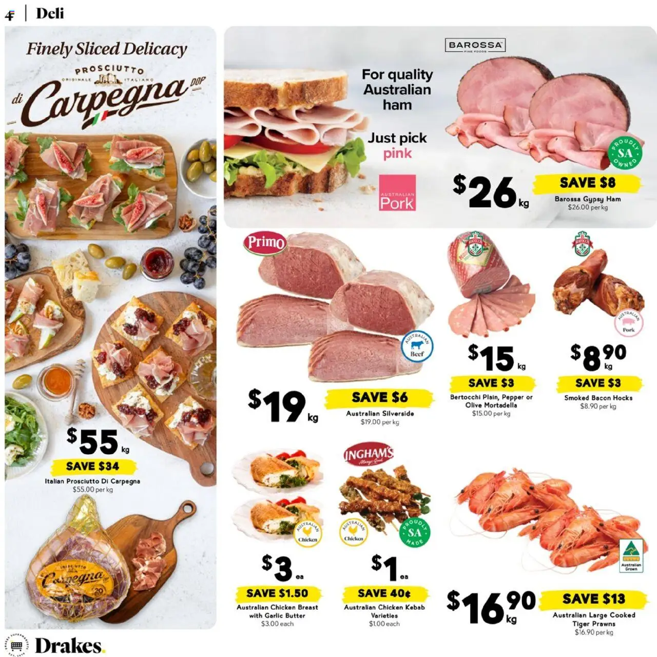 Drakes catalogue - valid from 25.06.2025 | Page: 4 | Products: Ham, Prawns, Pepper, Garlic