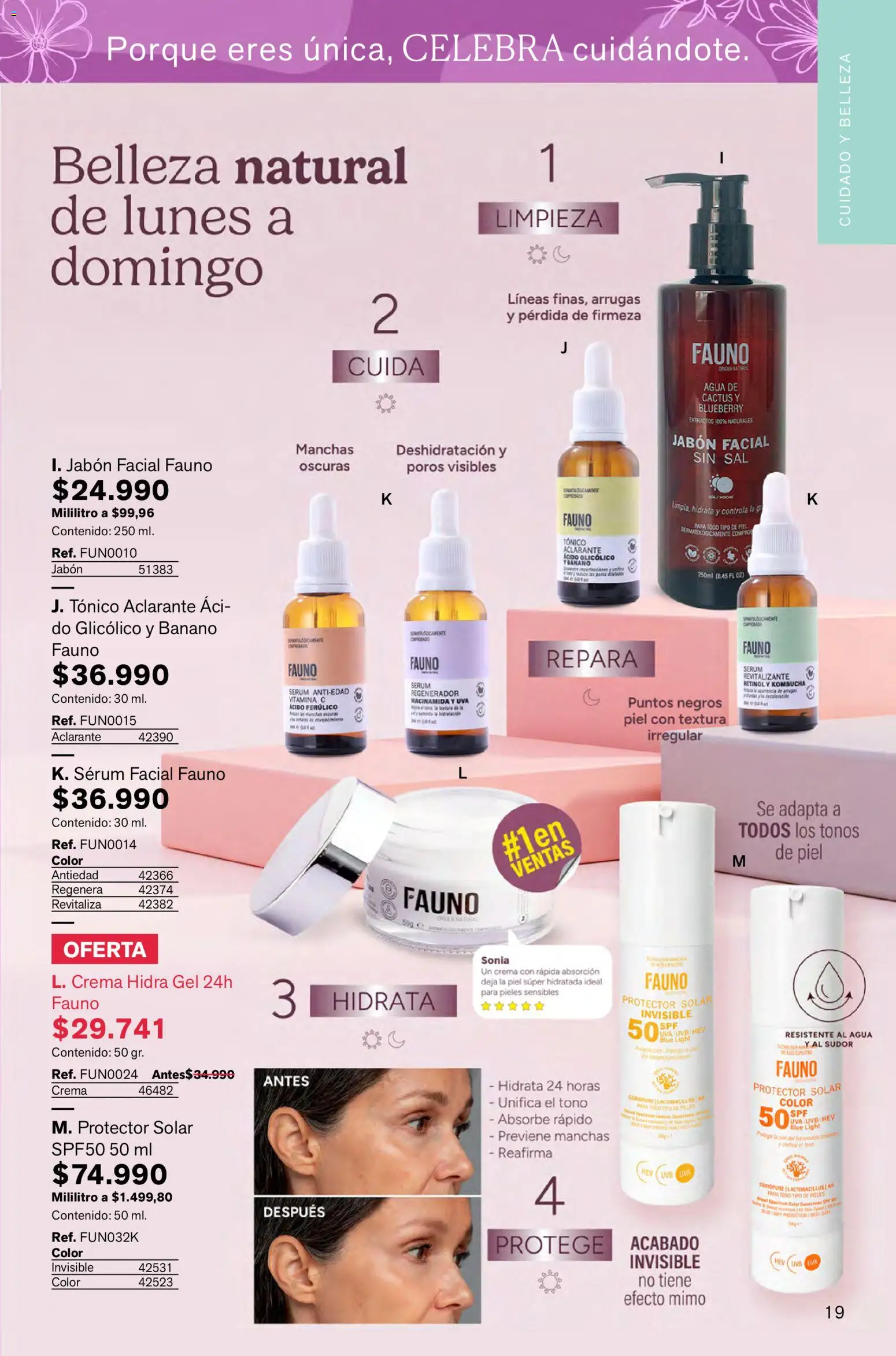 Leonisa revista - valida desde el 05.02.2026 | Página: 19 | Productos: Agua, Serum, Uva, Protector solar