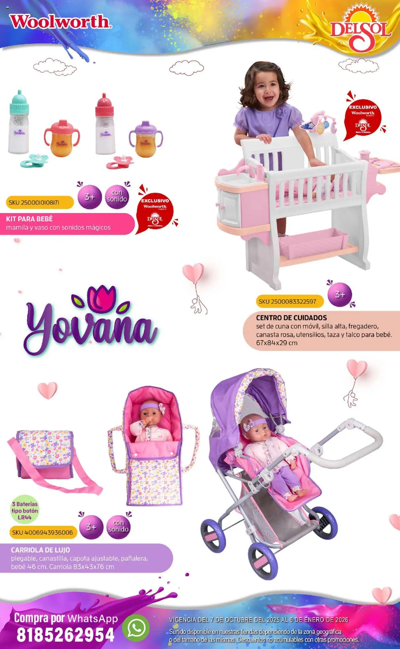 Nuevas ofertas de Del Sol y Woolworth válidas en toda la República Mexicana desde el 07.10.2025. ¡Encuentra las mejores ofertas en Del Sol y Woolworth - Catálogo Castillo Del Juguete! | Página: 71 | Productos: Carriola, Silla, Cuna, Canasta