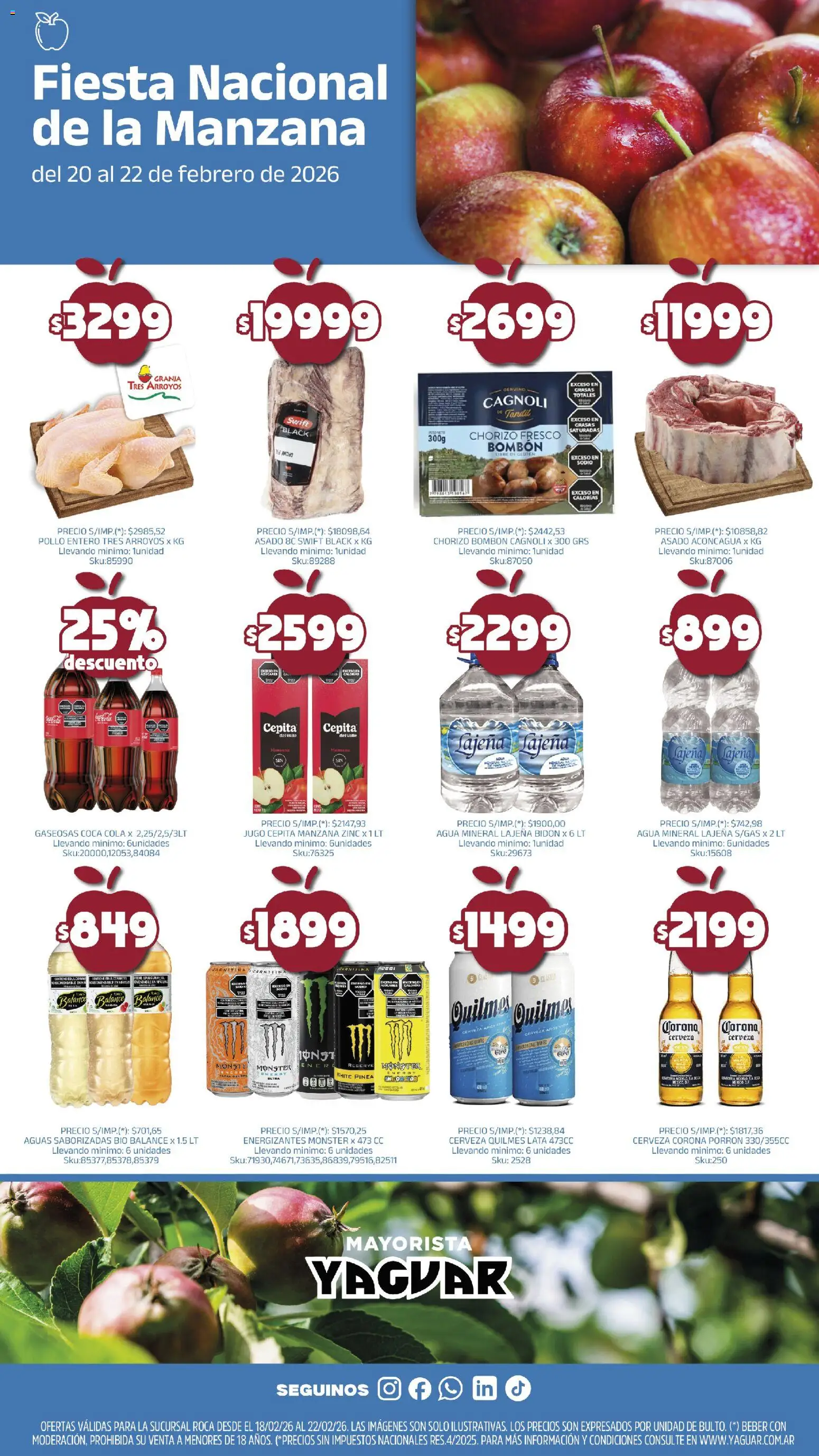 Yaguar - Fiesta de la Manzana  │ válido desde el 20.02.2026 | Página: 2 | Productos: Pollo, Manzana, Chorizo, Jugo