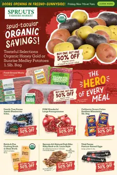 Preview of Sprouts weekly ads valid from 05.11.2025 | Page: 2 | Products: Mandarins, Pork, Beef, Potatoes