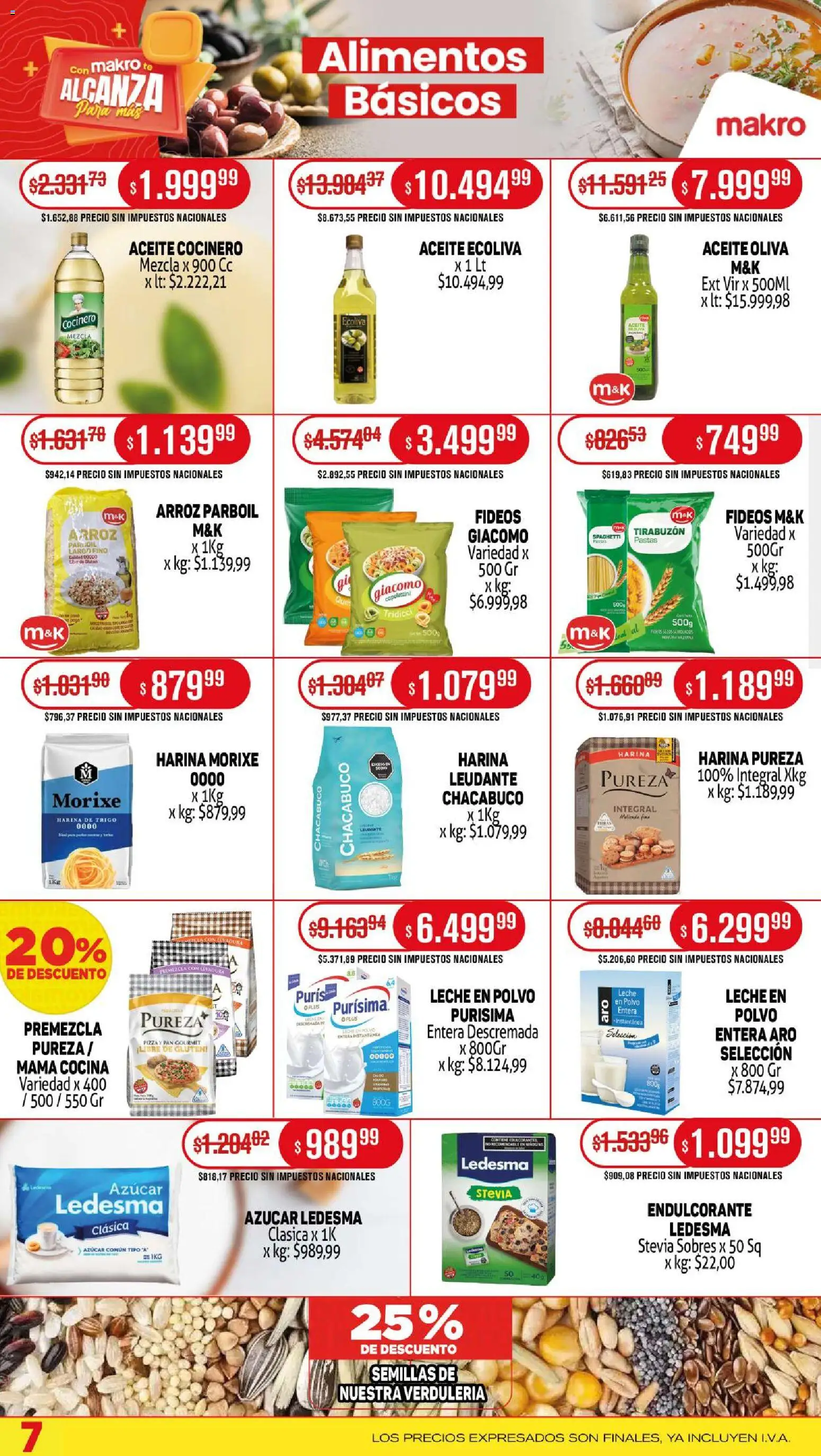 Makro ofertas │ válido desde el 06.11.2025 | Página: 7 | Productos: Aceite, Pan, Arroz, Fideos