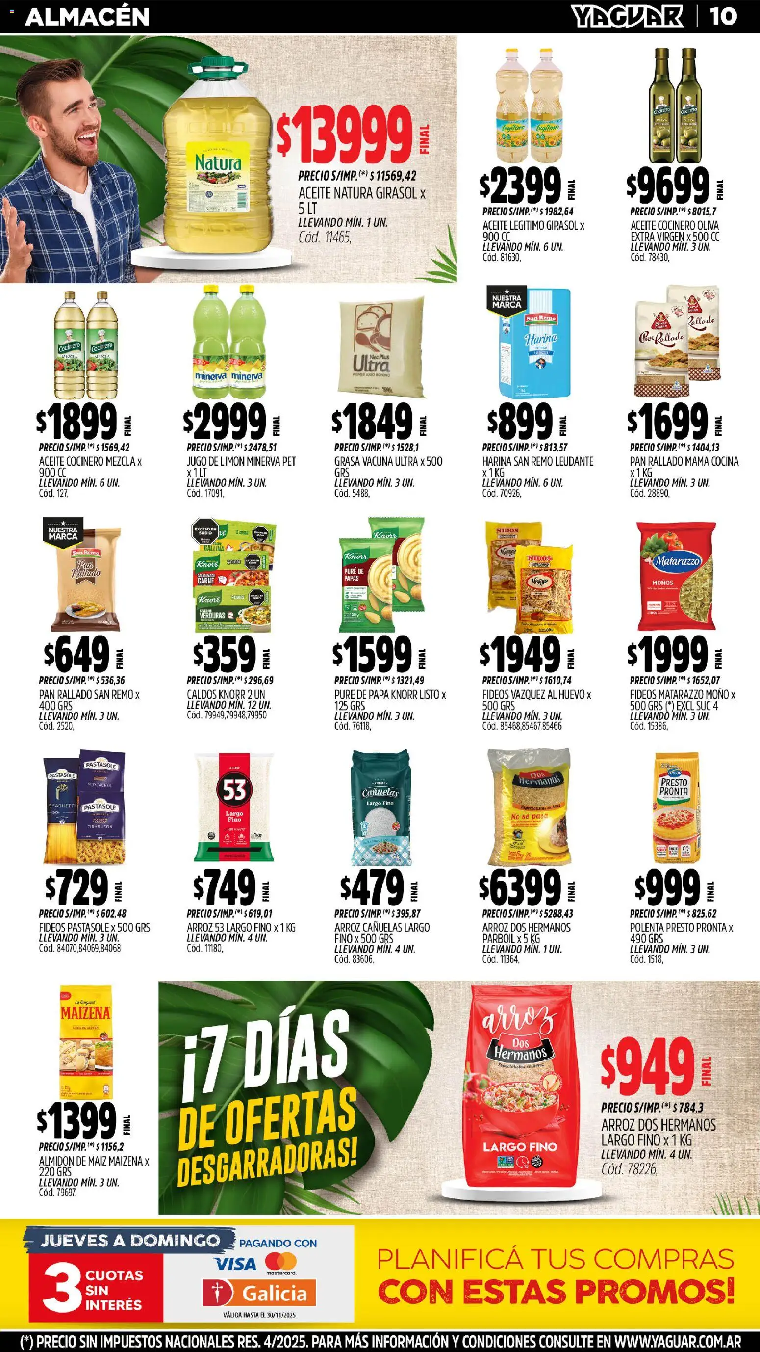 Yaguar - Jujuy │ válido desde el 03.11.2025 | Página: 12 | Productos: Pan, Jugo, Fideos, Pan rallado