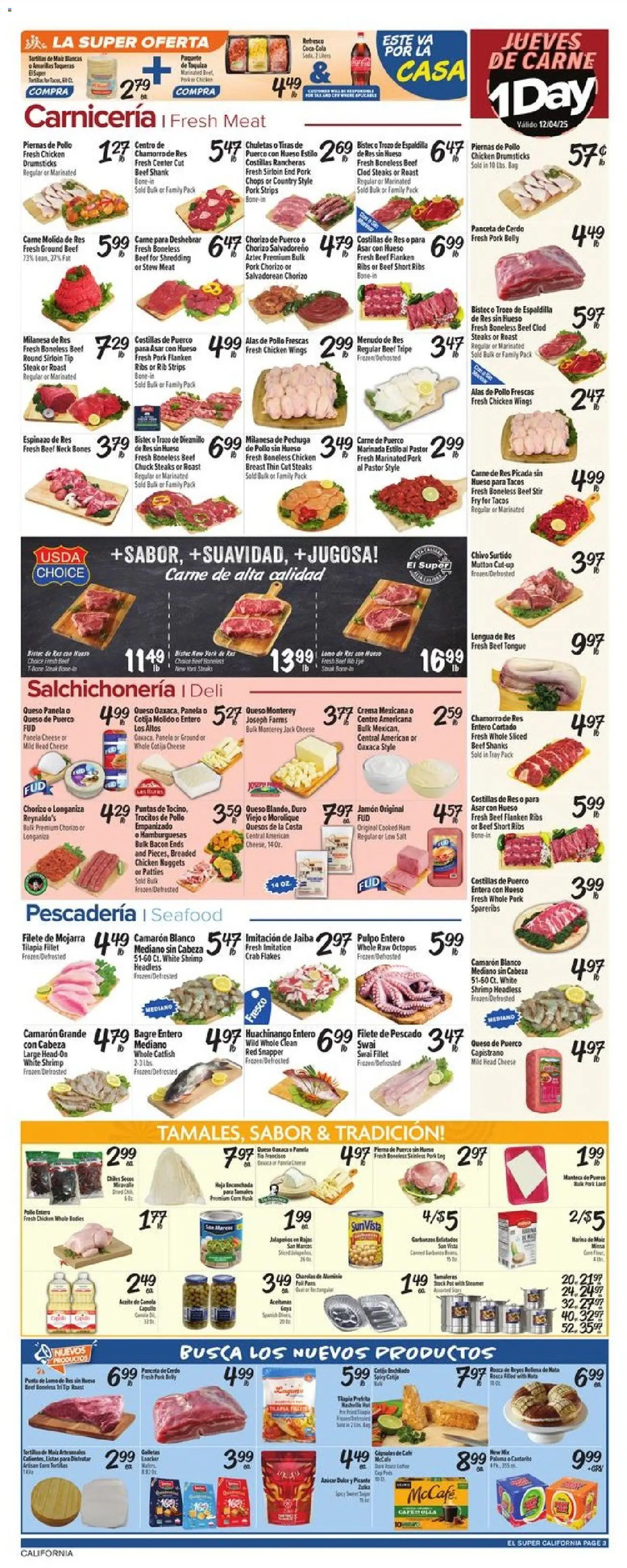 El Super Weekly Ad - CA - valid from 03.12.2025 | Page: 3 | Products: Cheese, Salt, Seafood, Phone
