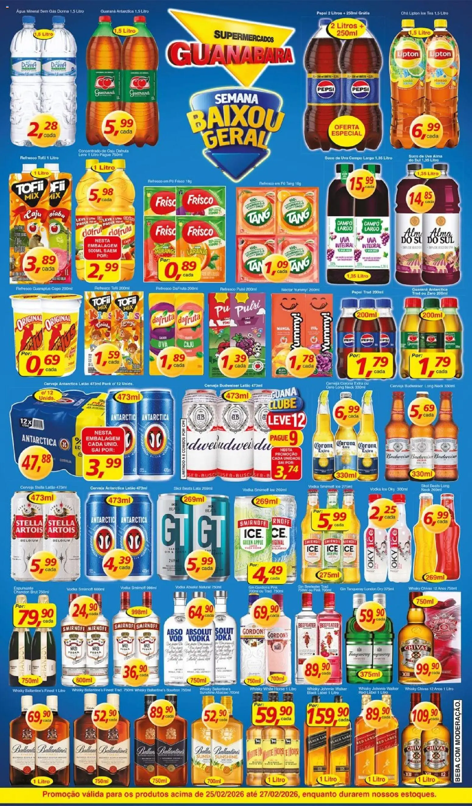 Supermercados Guanabara Folheto - válido de 25.02.2026 | Página: 4 | Produtos: Ice tea, Cerveja, Abacaxi, Água mineral