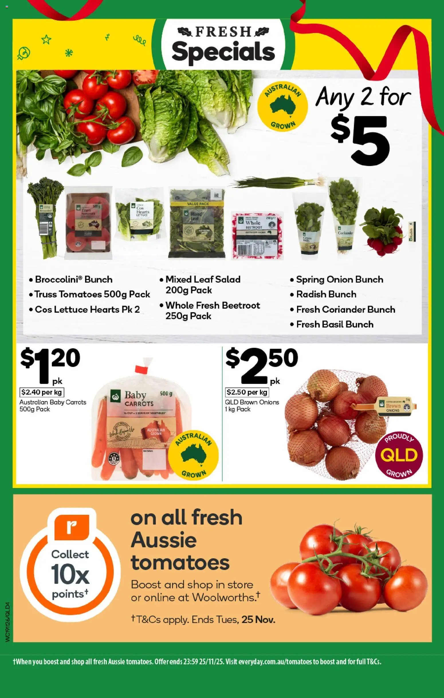 Woolworths catalogue - valid from 19.11.2025 | Page: 4 | Products: Lettuce, Carrots, Salad, Vegetables