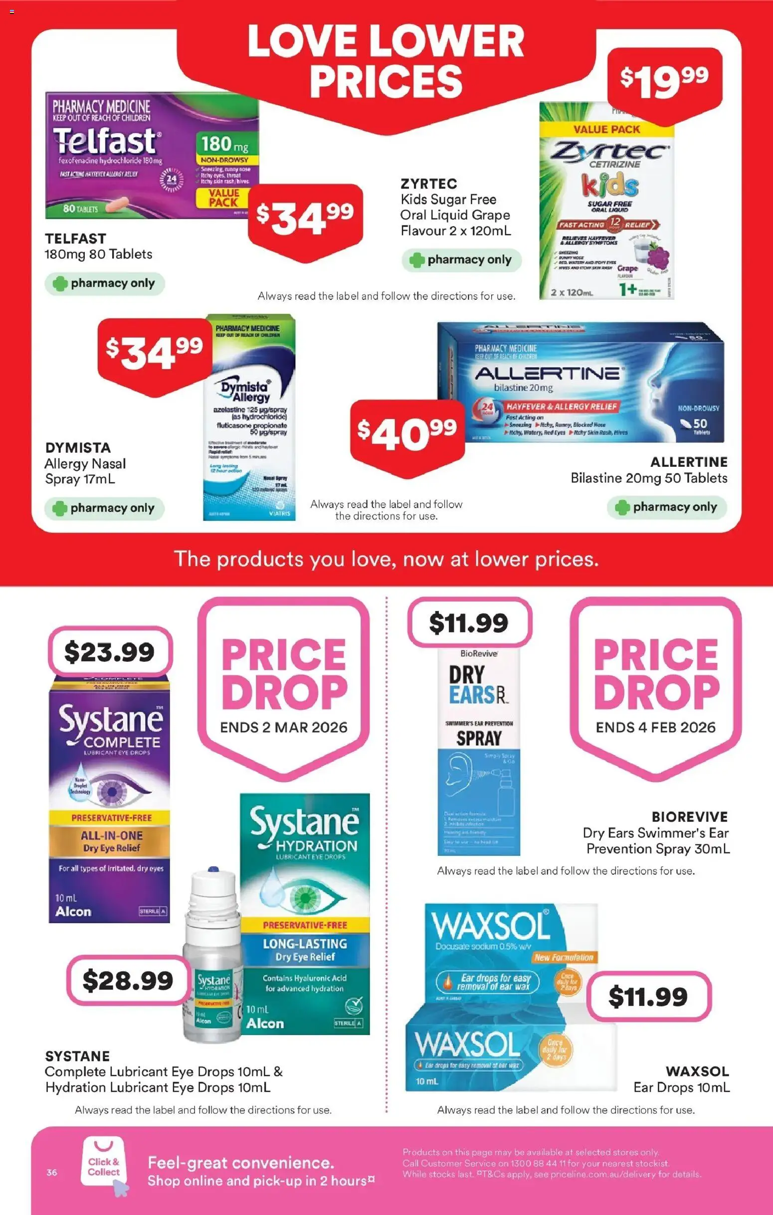 Priceline Pharmacy catalogue - valid from 11.12.2025 | Page: 36 | Products: Sugar, Runny nose, Tablets, Allergy