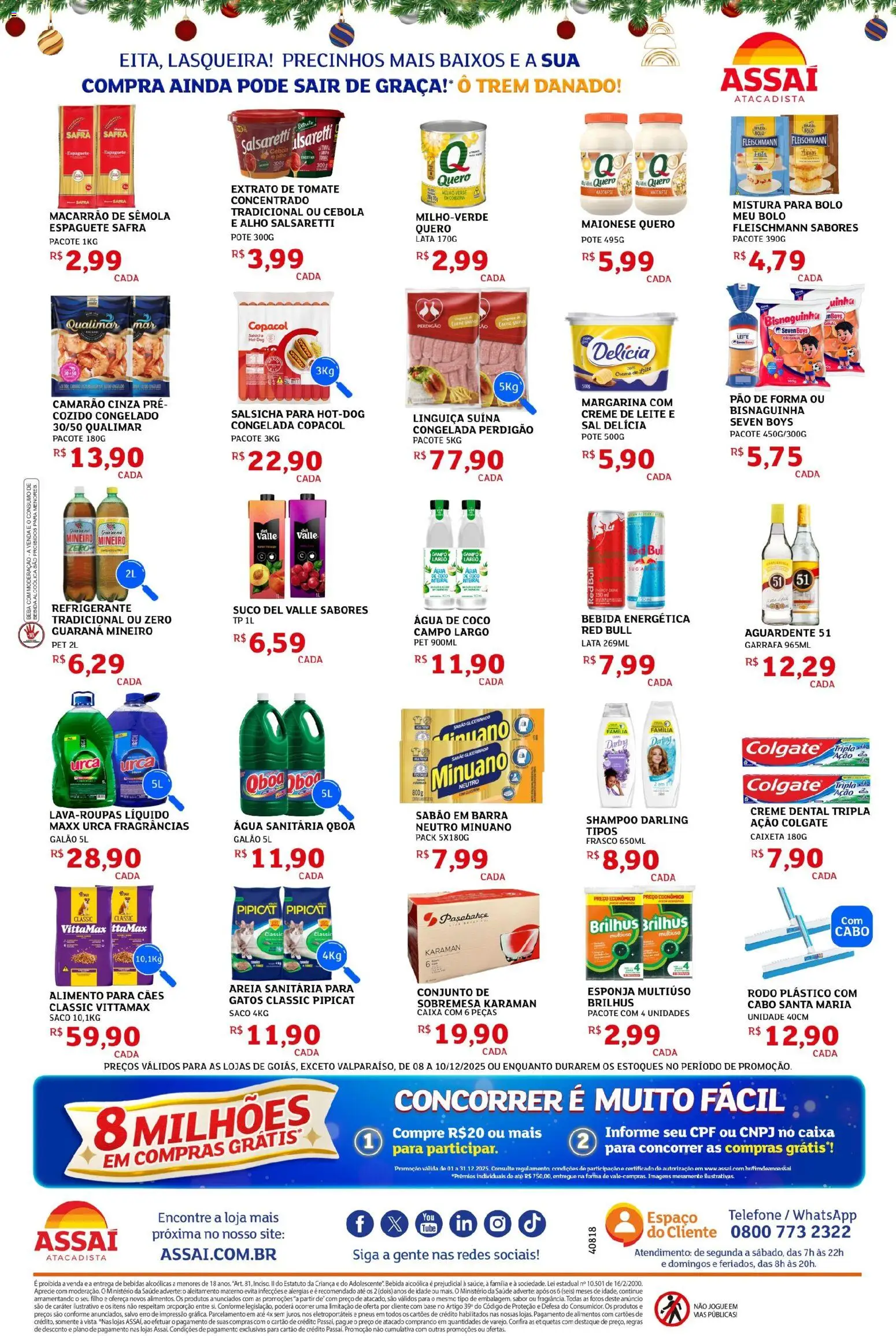 Assaí Atacadista Folheto - válido de 08.12.2025 | Página: 2 | Produtos: Coco, Sabão em barra, Camarão, Pão de forma