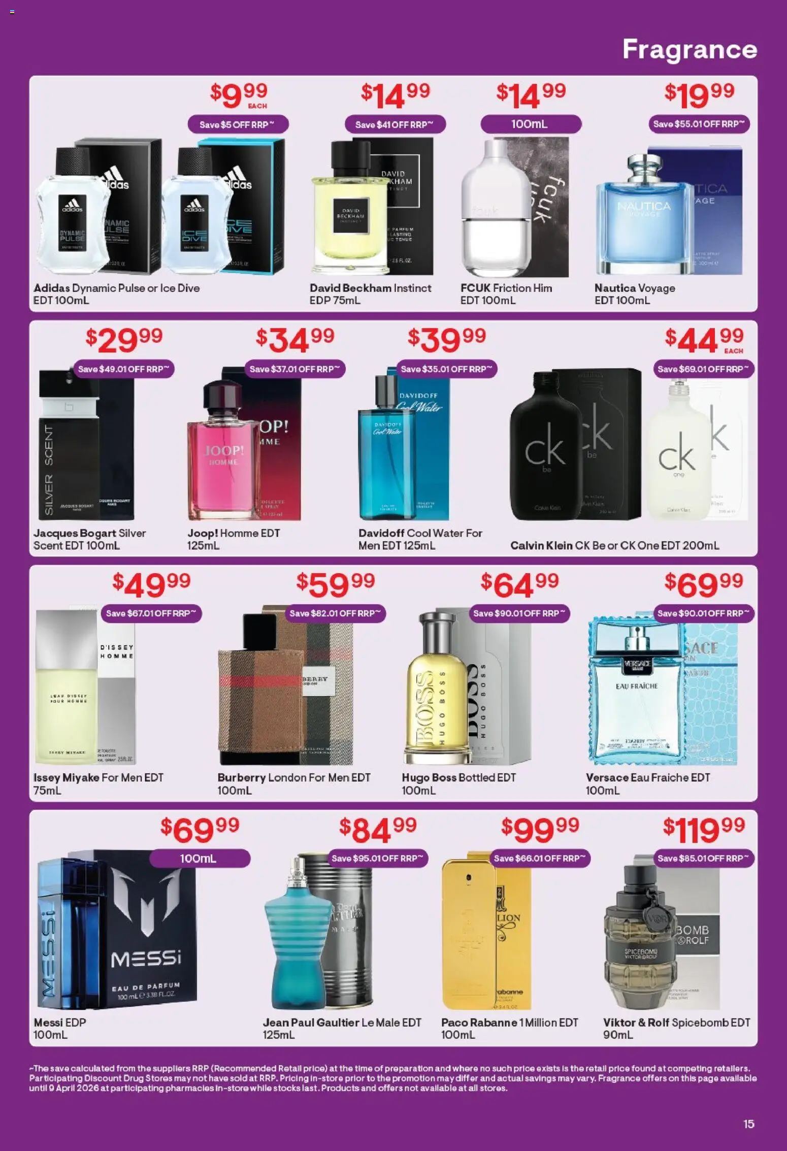 Discount Drug Stores catalogue - valid from 19.03.2026 | Page: 15 | Products: Fragrance, Water