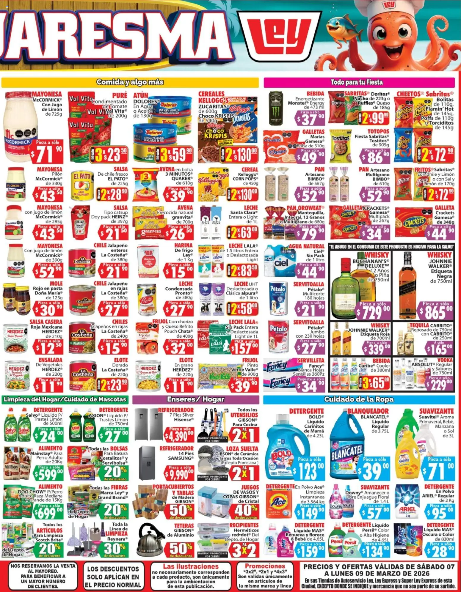 Nuevas ofertas de Casa Ley válidas en toda la República Mexicana desde el 07.03.2026. ¡Encuentra las mejores ofertas en Casa Ley folleto Autoservicio! | Página: 4 | Productos: Refrigerador, Mayonesa, Pasta, Té