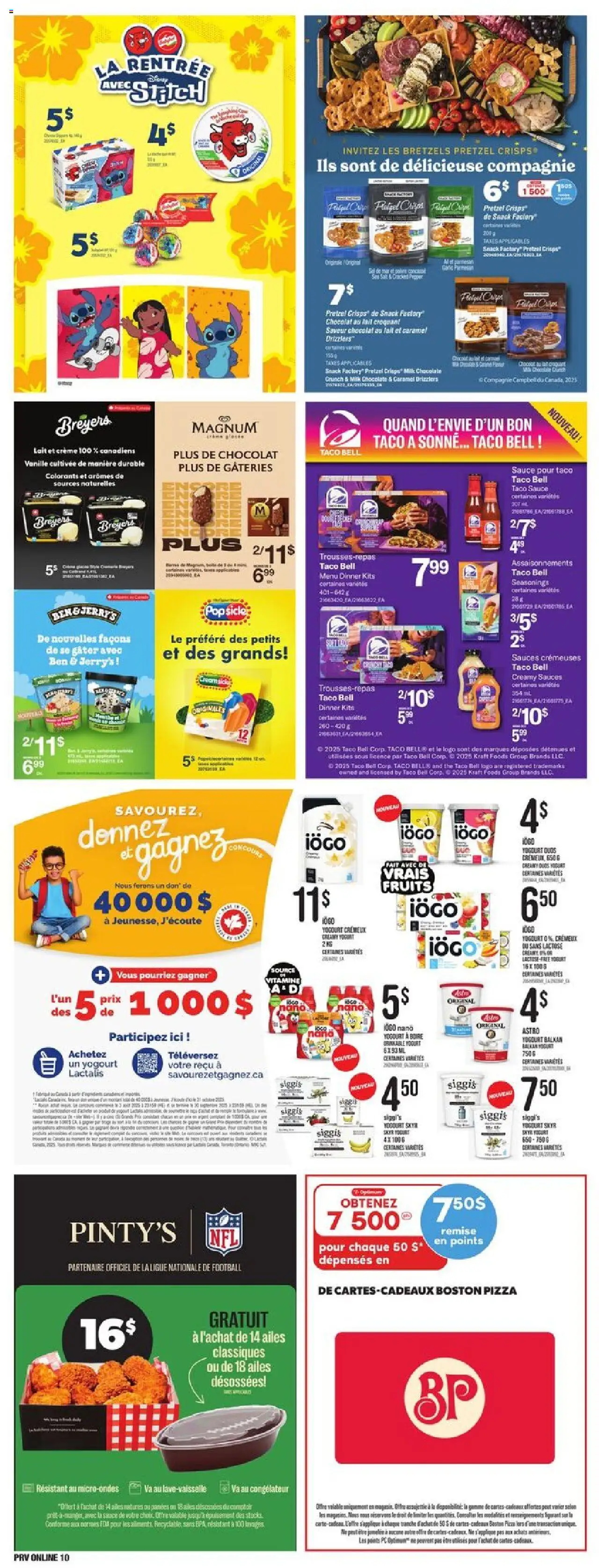 Provigo flyer valid from 11.09.2025 | Page: 11 | Products: Cream, Milk, Yogurt, Pizza