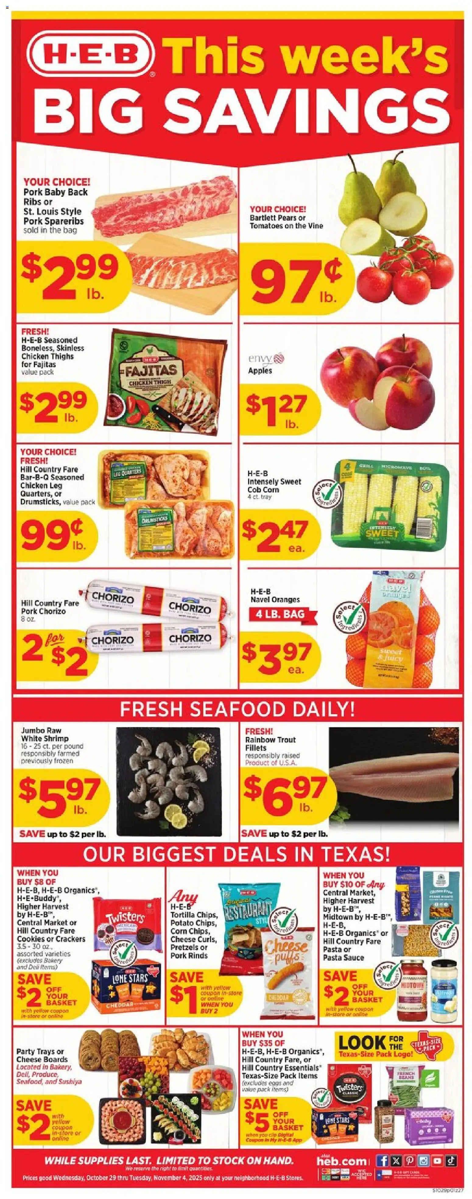 H-E-B Weekly Ad - valid from 29.10.2025 | Page: 1