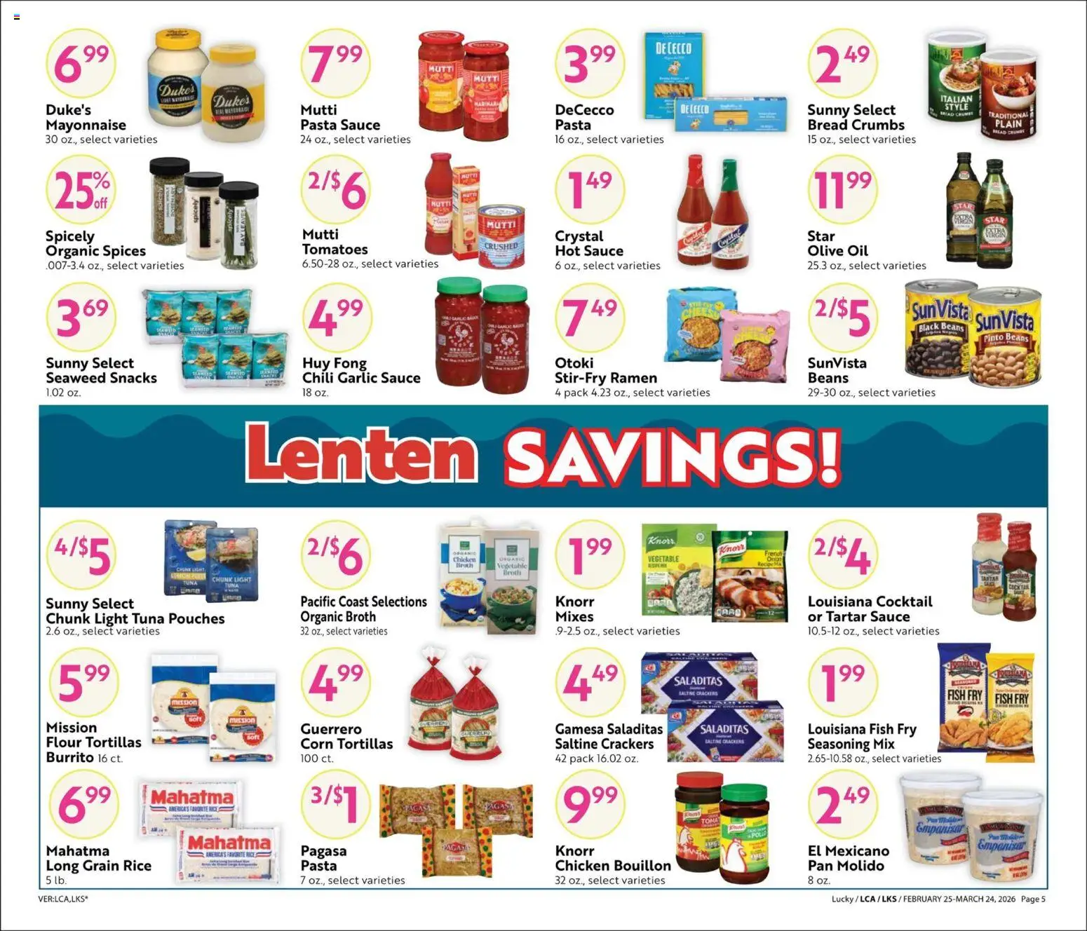 Lucky Supermarkets Big Book of Savings - valid from 25.02.2026 | Page: 5 | Products: Corn, Oil, Fish, Spices